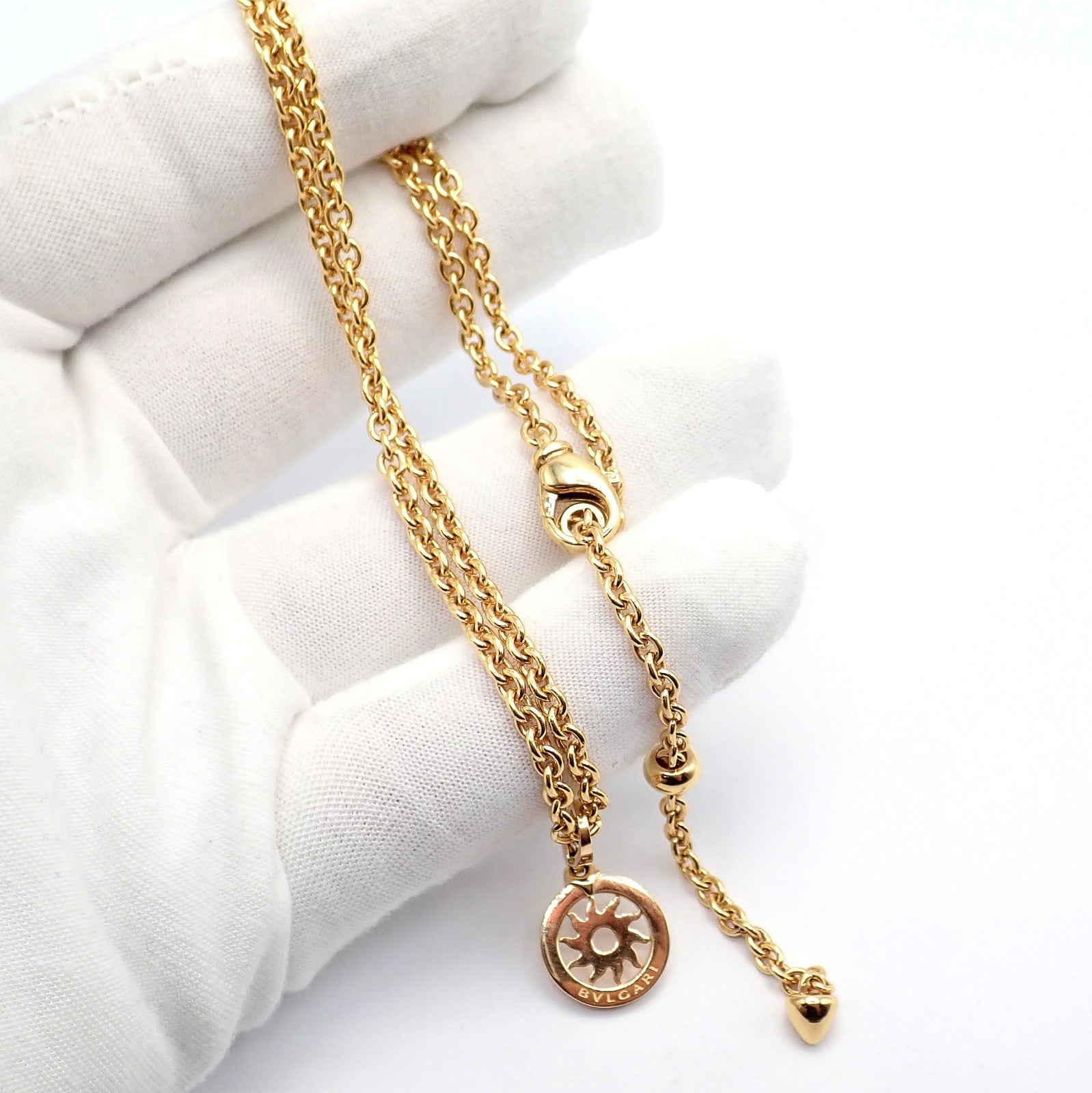 Authentic! Bvlgari Bulgari 18k Yellow Gold 19.5" Tondo Sun Pendant Necklace | Fortrove