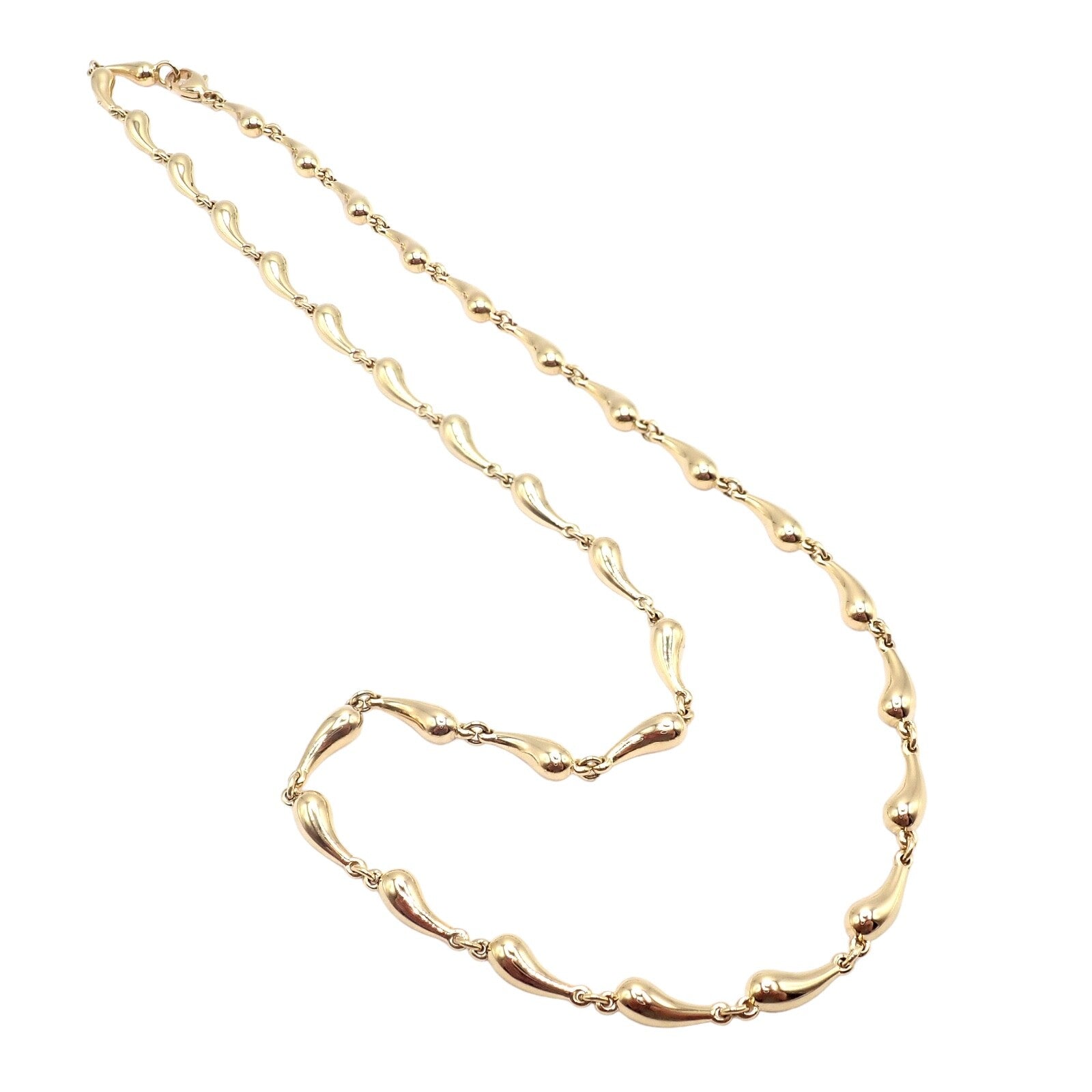 Authentic! Tiffany & Co Peretti 18k Yellow Gold Vintage Teardrop Necklace 15.75" | Fortrove