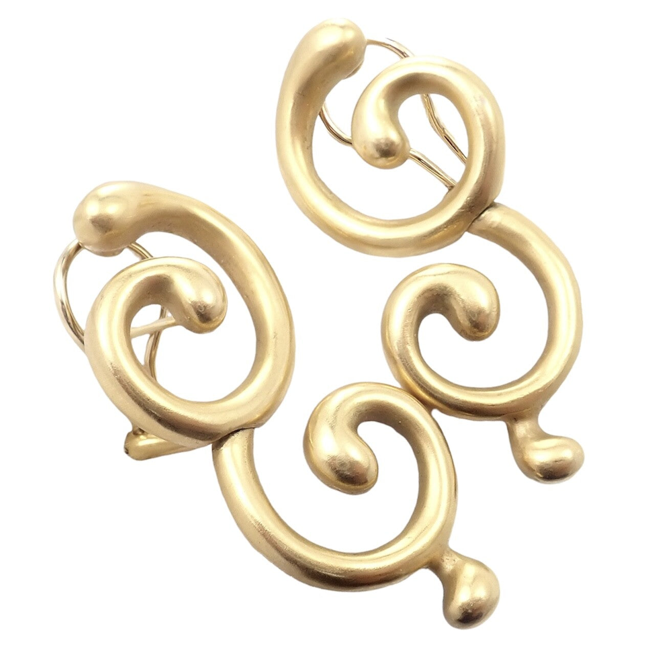 Rare! Authentic Vintage Angela Cummings 18k Yellow Gold Curl Earrings | Fortrove