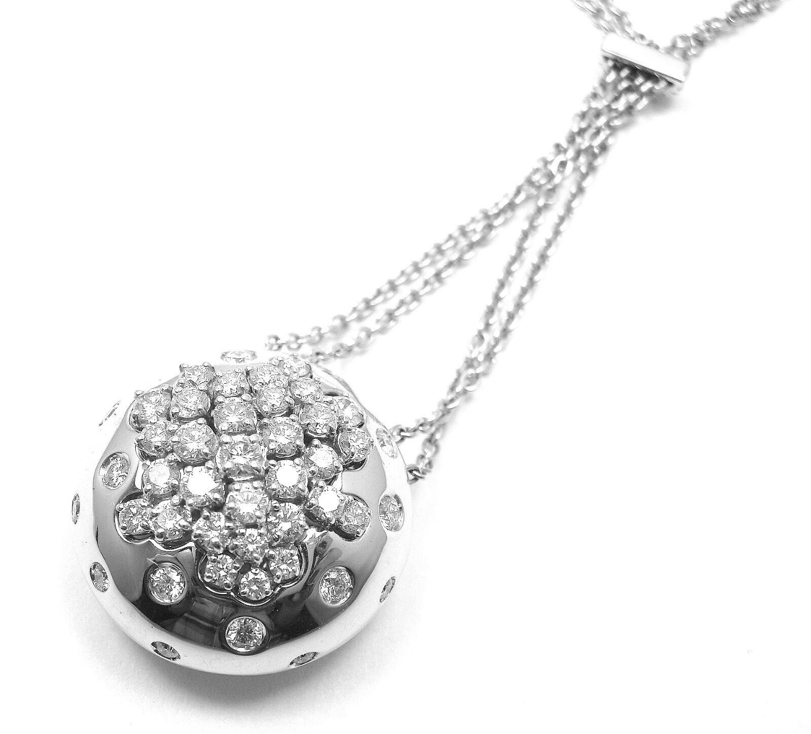 Damiani Jewelry & Watches:Fine Jewelry:Necklaces & Pendants Authentic Damiani 18k White Gold Diamond Drop Cluster Pendant Necklace