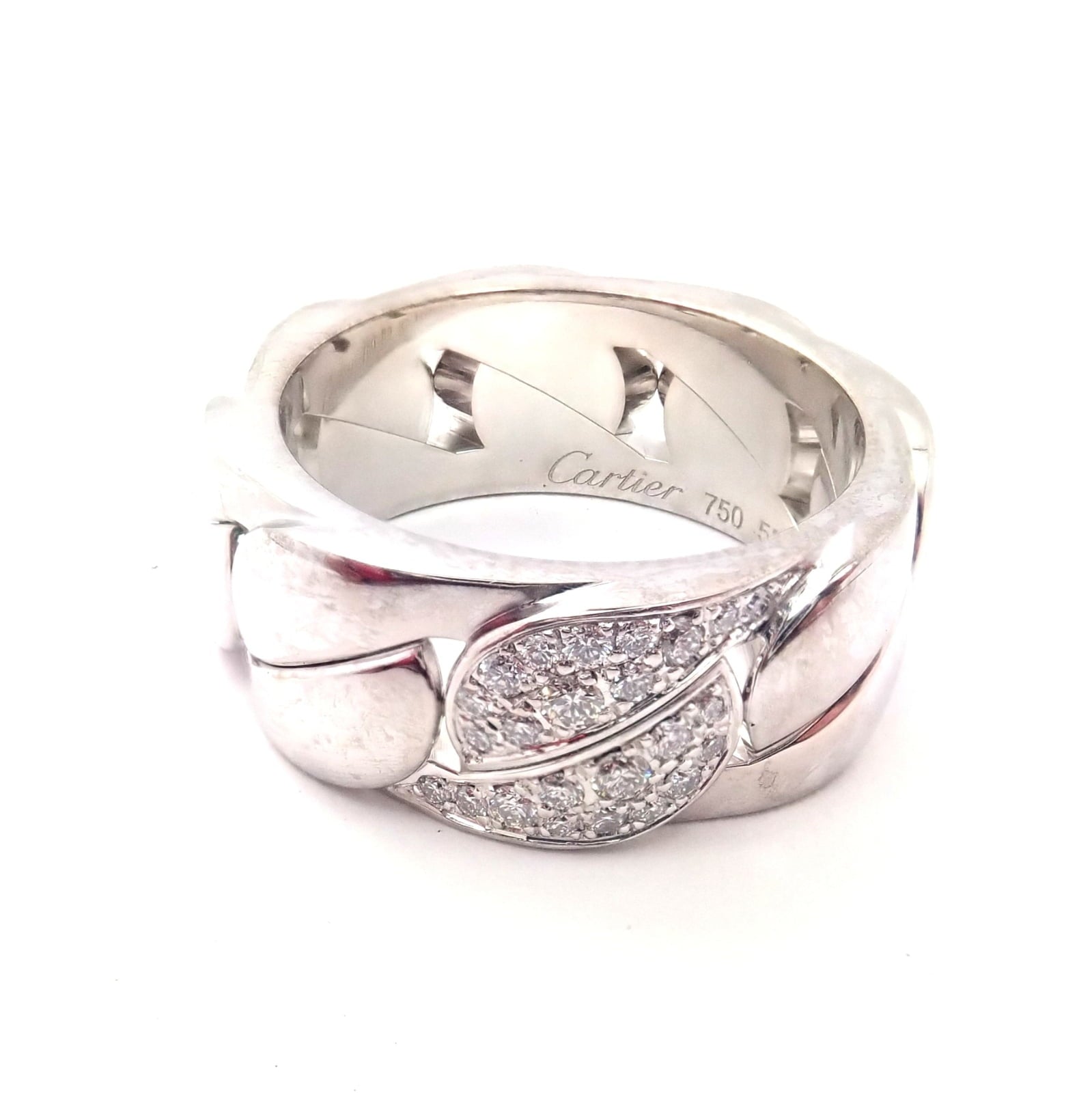 Cartier Jewelry & Watches:Fine Jewelry:Rings Authentic! Cartier 18k White Gold Diamond La Donna Band Ring size 6 eu 53