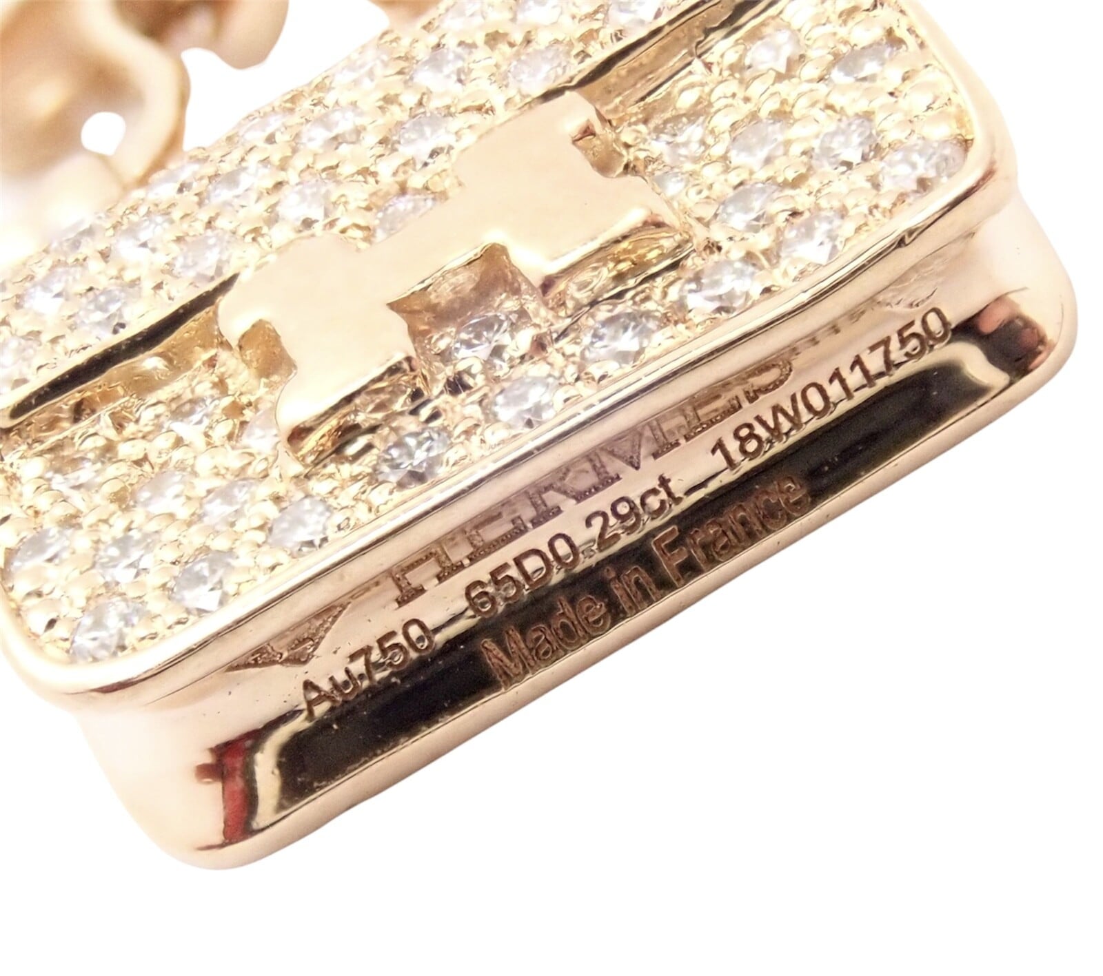 Hermes Jewelry & Watches:Fine Jewelry:Necklaces & Pendants Rare! Authentic Hermes 18k Rose Gold Diamond Constance Amulette Pendant Necklace