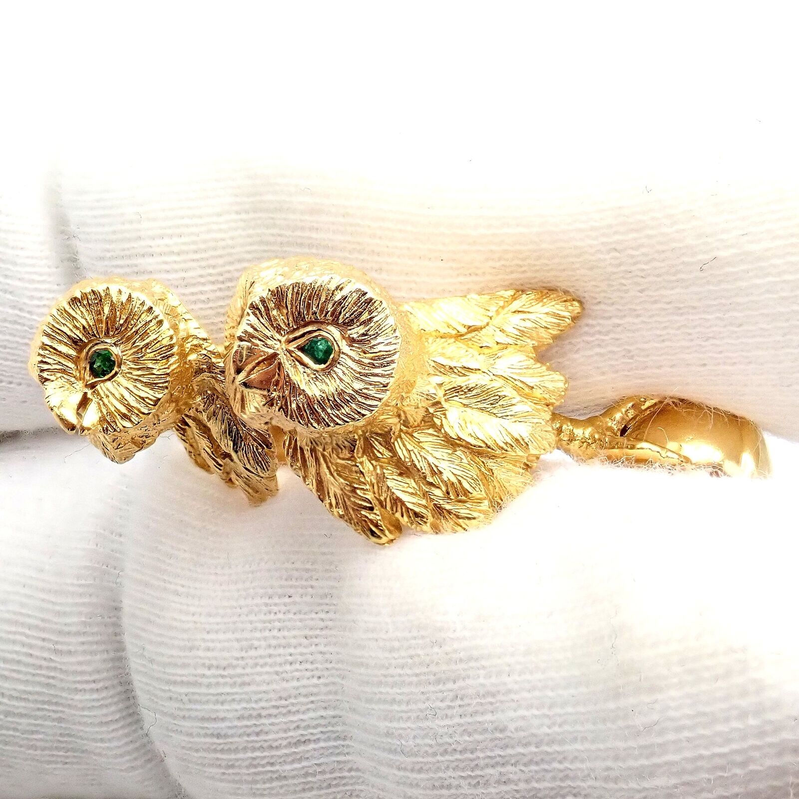 Tiffany & Co. Jewelry & Watches:Men's Jewelry:Cufflinks Rare! Vintage Tiffany & Co. 18k Yellow Gold Emerald Owl Germany 1989 Cufflinks