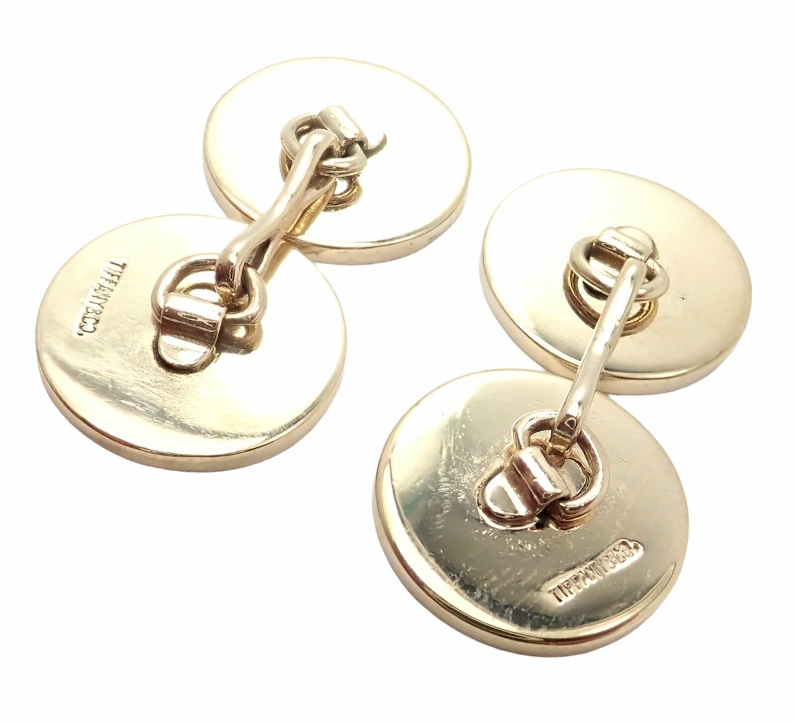 Authentic Tiffany & Co. 14k Yellow Gold Mens Cufflinks Tuxedo Buttons Full Set | Fortrove