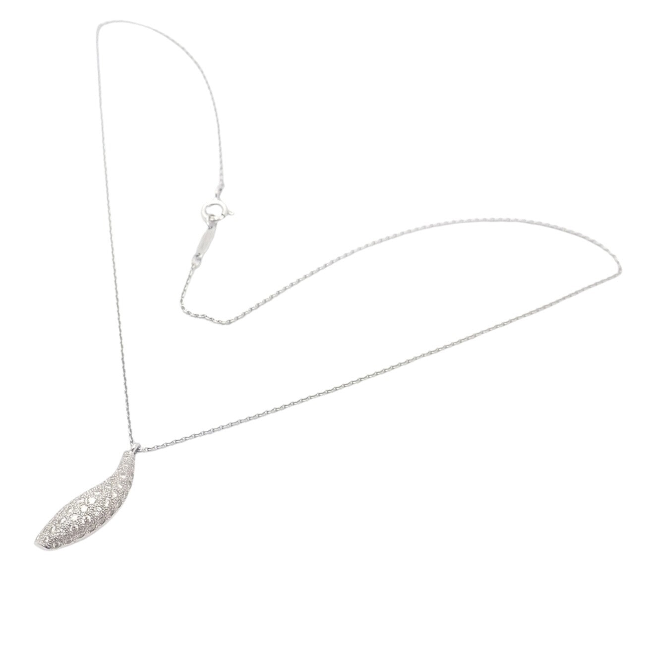 Authentic! Tiffany & Co 18k White Gold Frank Gehry Diamond Fish Necklace | Fortrove