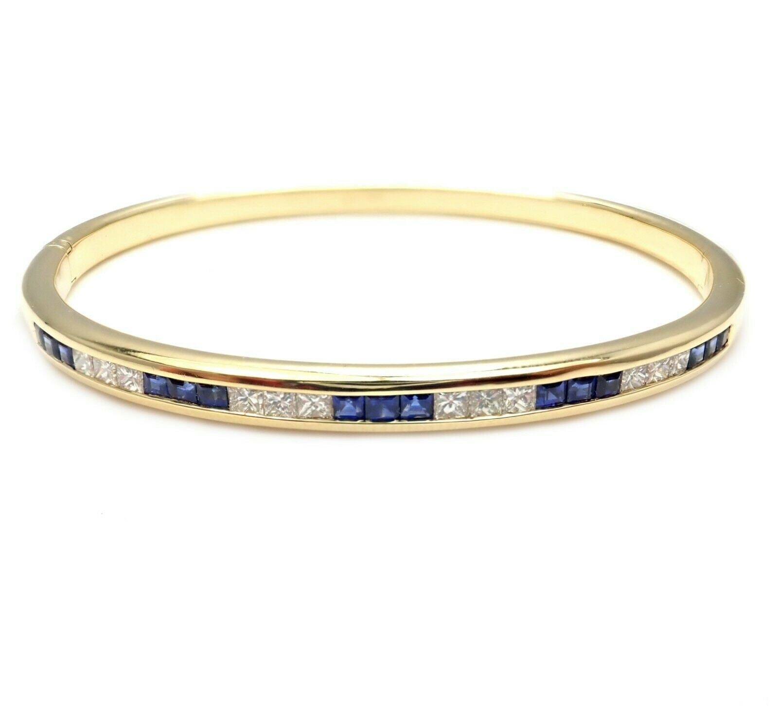 Craig Drake Jewelry & Watches:Fine Jewelry:Bracelets & Charms Rare! Craig Drake 18k Yellow Gold Diamond Sapphire Bangle Bracelet