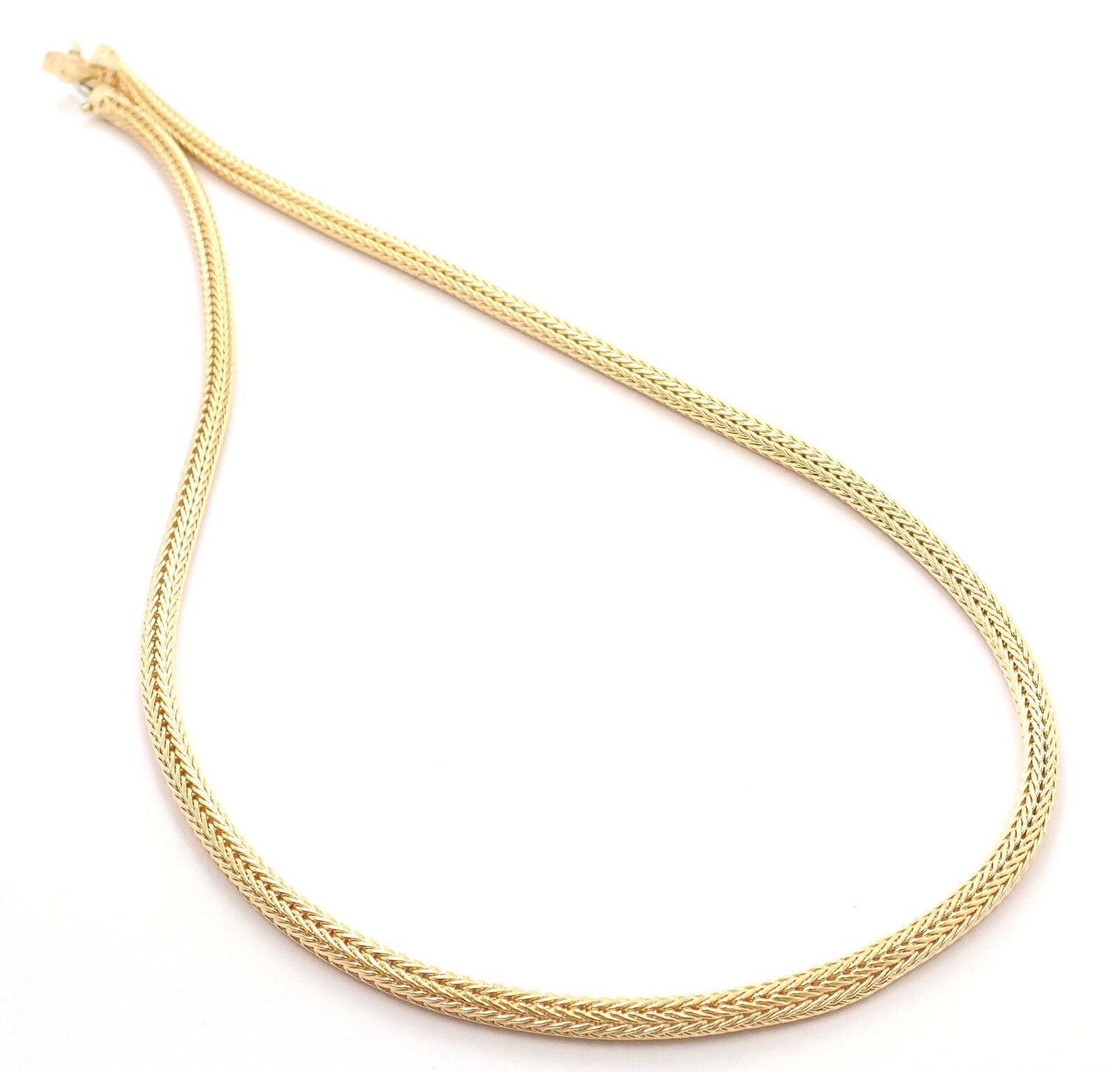 Authentic! Vintage Tiffany & Co 18k Yellow Gold Foxtail Link Chain Necklace | Fortrove