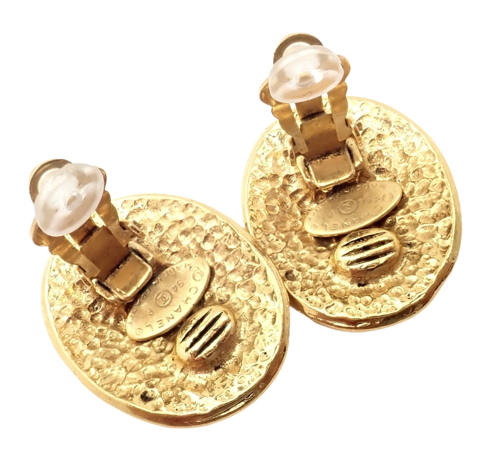 Chanel Jewelry & Watches:Fashion Jewelry:Earrings Rare! Vintage Chanel Paris France Logo Earrings 1994 Spring Collection