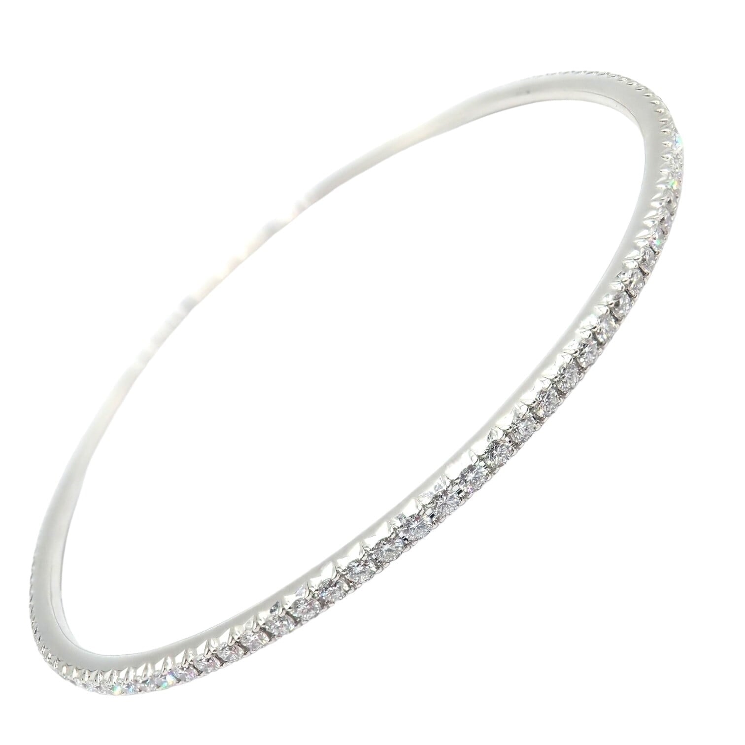 Tiffany & Co. Jewelry & Watches:Fine Jewelry:Bracelets & Charms Authentic! Tiffany & Co Metro 18k White Gold Full Diamond Bangle Bracelet