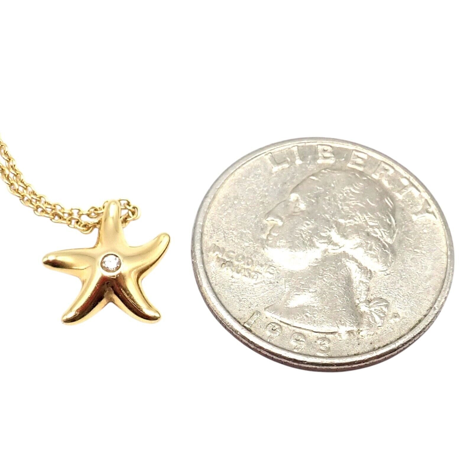 Tiffany & Co. Jewelry & Watches:Fine Jewelry:Necklaces & Pendants Authentic! Tiffany & Co Peretti 18k Yellow Gold Starfish Diamond Necklace