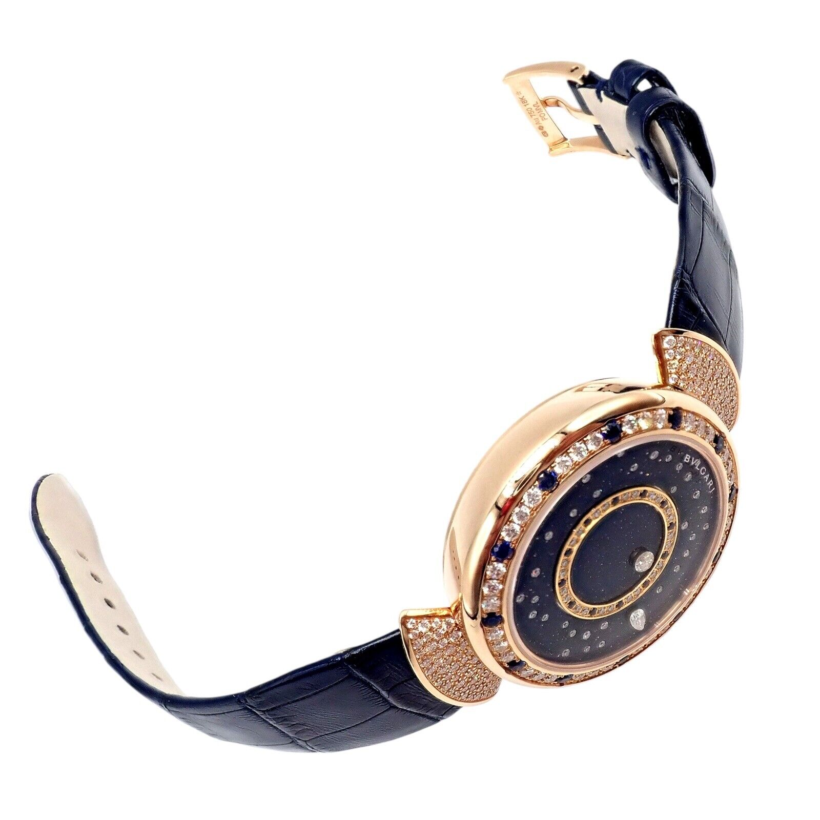 Bulgari 18k Rose Gold Diamond Sapphire Divas Dream Automatic Roman Night Watch | Fortrove