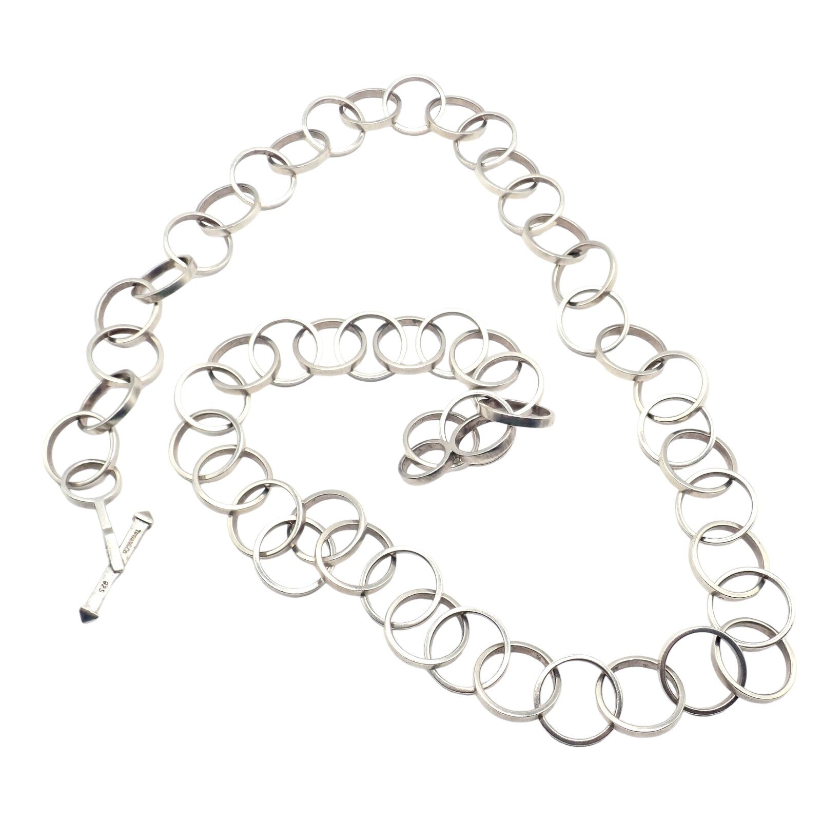 Rare! Tiffany & Co Picasso Sterling Silver Circle Link Long 34" Circle Necklace | Fortrove
