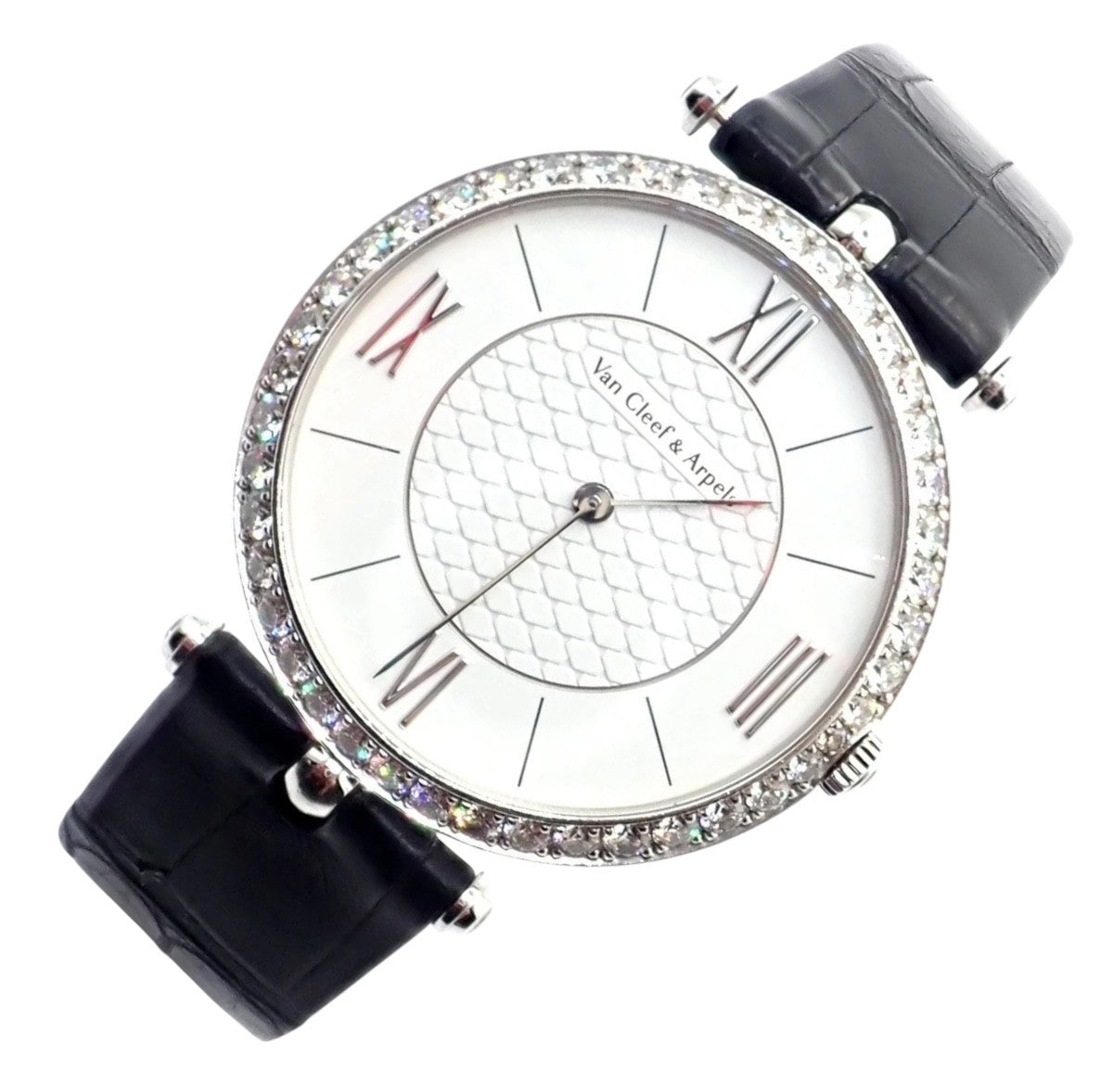 Van Cleef & Arpels Pierre Arpels 18K White Gold Diamond 38mm Watch Cert. Box! | Fortrove