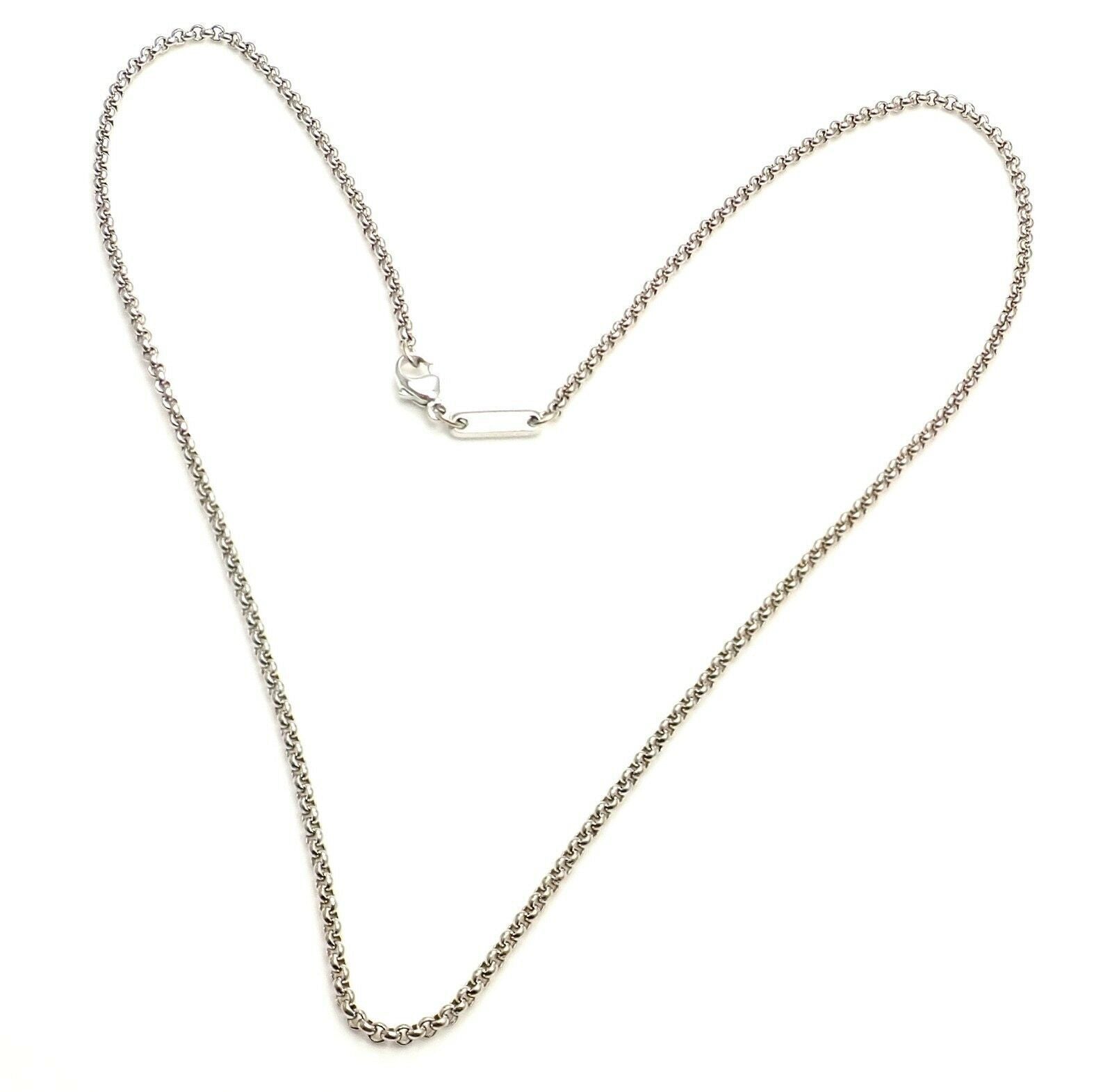 Authentic Chopard 18k White Gold Simple Chain Necklace 16.75" | Fortrove