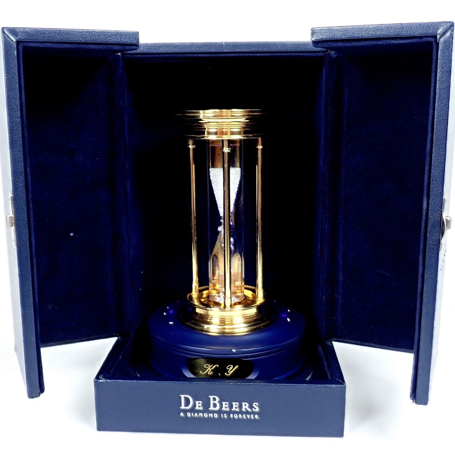 Authentic! De Beers Limited Edition Millennium 2000 Diamond Brass Hourglass | Fortrove
