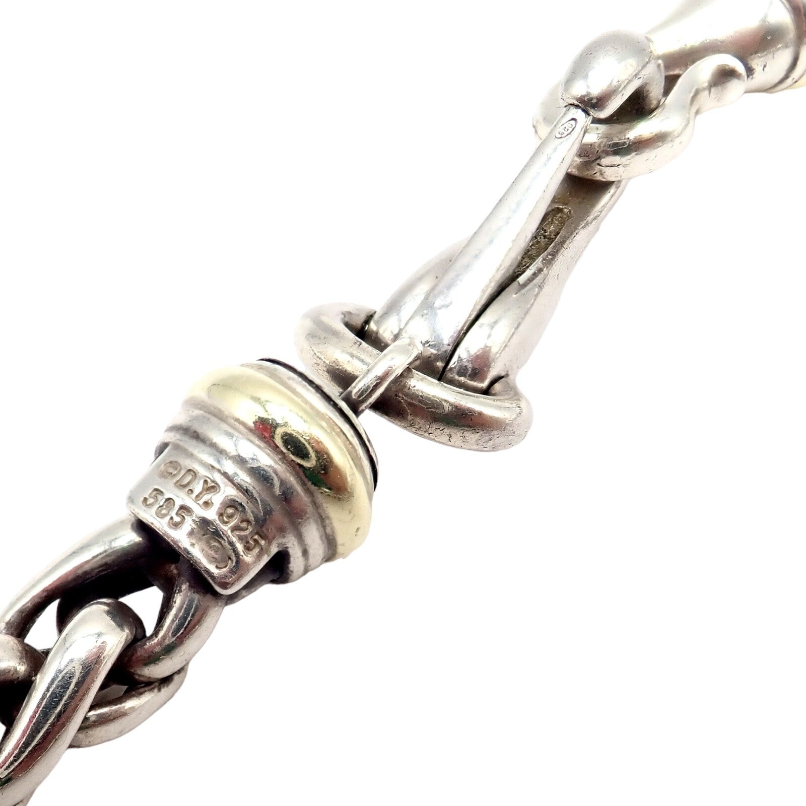 David Yurman Jewelry & Watches:Fine Jewelry:Necklaces & Pendants David Yurman DY Sterling Silver 14k Yellow Gold Wheat 8.5mm Chain Necklace 16"