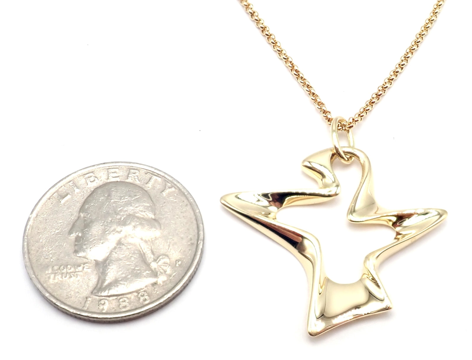Authentic! Georg Jensen Bird 18K Yellow Gold Pendant Necklace 2000 | Fortrove