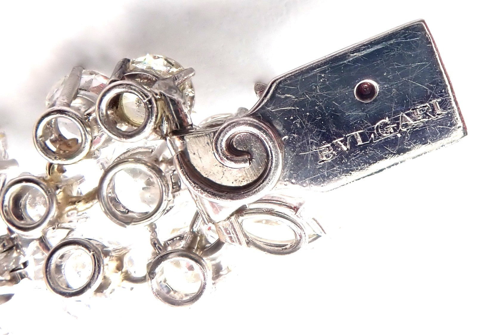 Authentic! Vintage Bvlgari Bulgari Platinum 38ct Diamond Floral Bracelet Paper | Fortrove