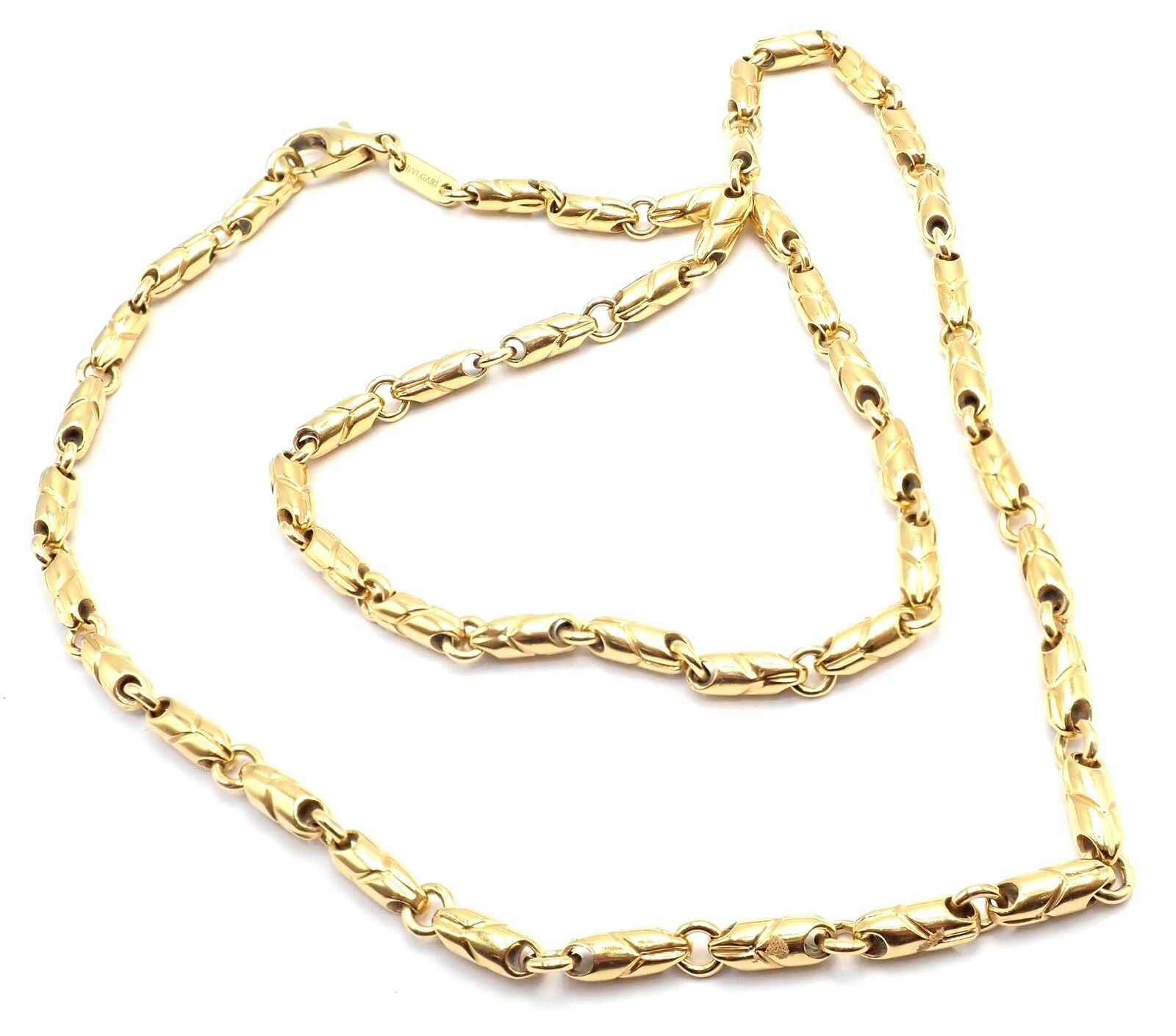 Bvlgari Jewelry & Watches:Fine Jewelry:Necklaces & Pendants Authentic! Bvlgari Bulgari Passodopio 18k Yellow Gold 20.75" Link Chain Necklace