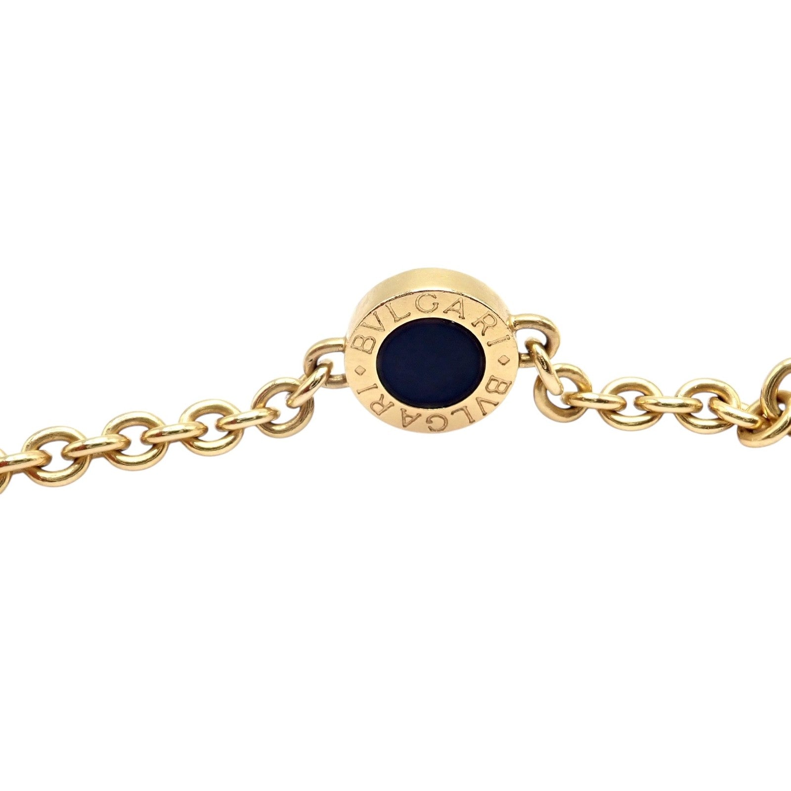 Authentic! Bvlgari Bulgari 18k Rose Gold Onyx 29.5" Long Signature Necklace | Fortrove