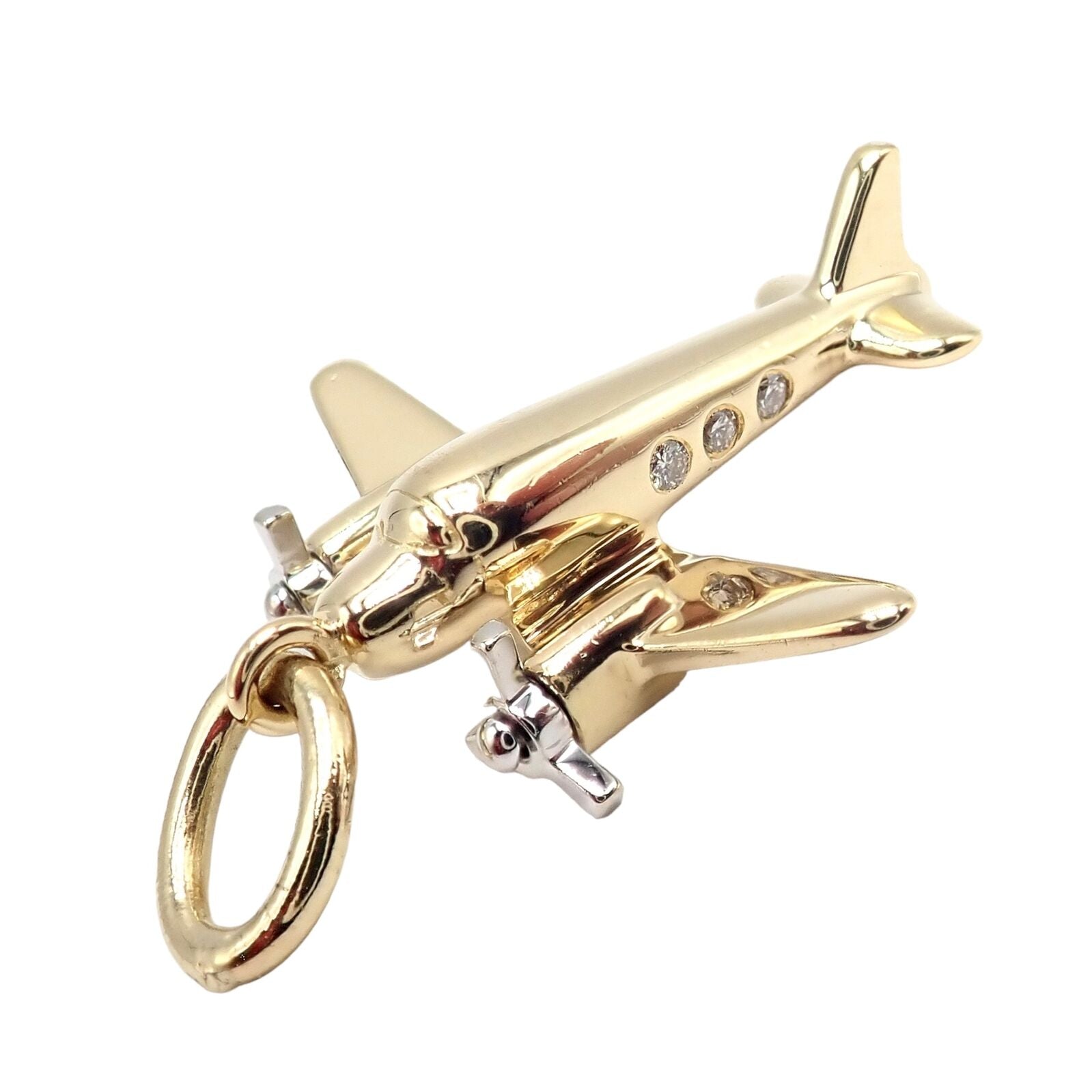 Tiffany & Co. Jewelry & Watches:Fine Jewelry:Necklaces & Pendants Rare Vintage Tiffany & Co. 18k Yellow + White Gold Jet Airplane Diamond Charm