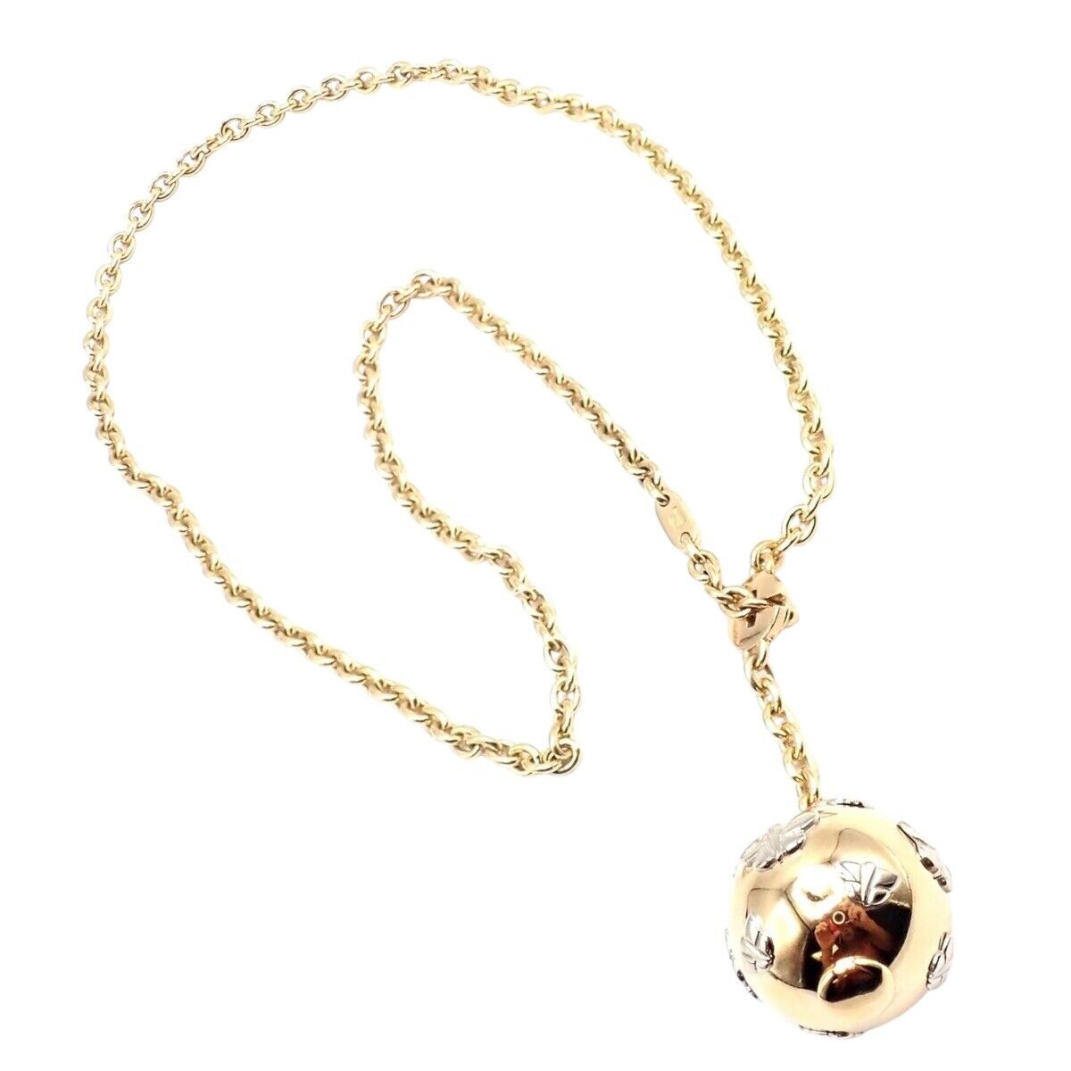 Bvlgari Jewelry & Watches:Fine Jewelry:Necklaces & Pendants Authentic! Bulgari Bvlgari 18k Yellow Gold Butterfly Globe Pendant Link Chain