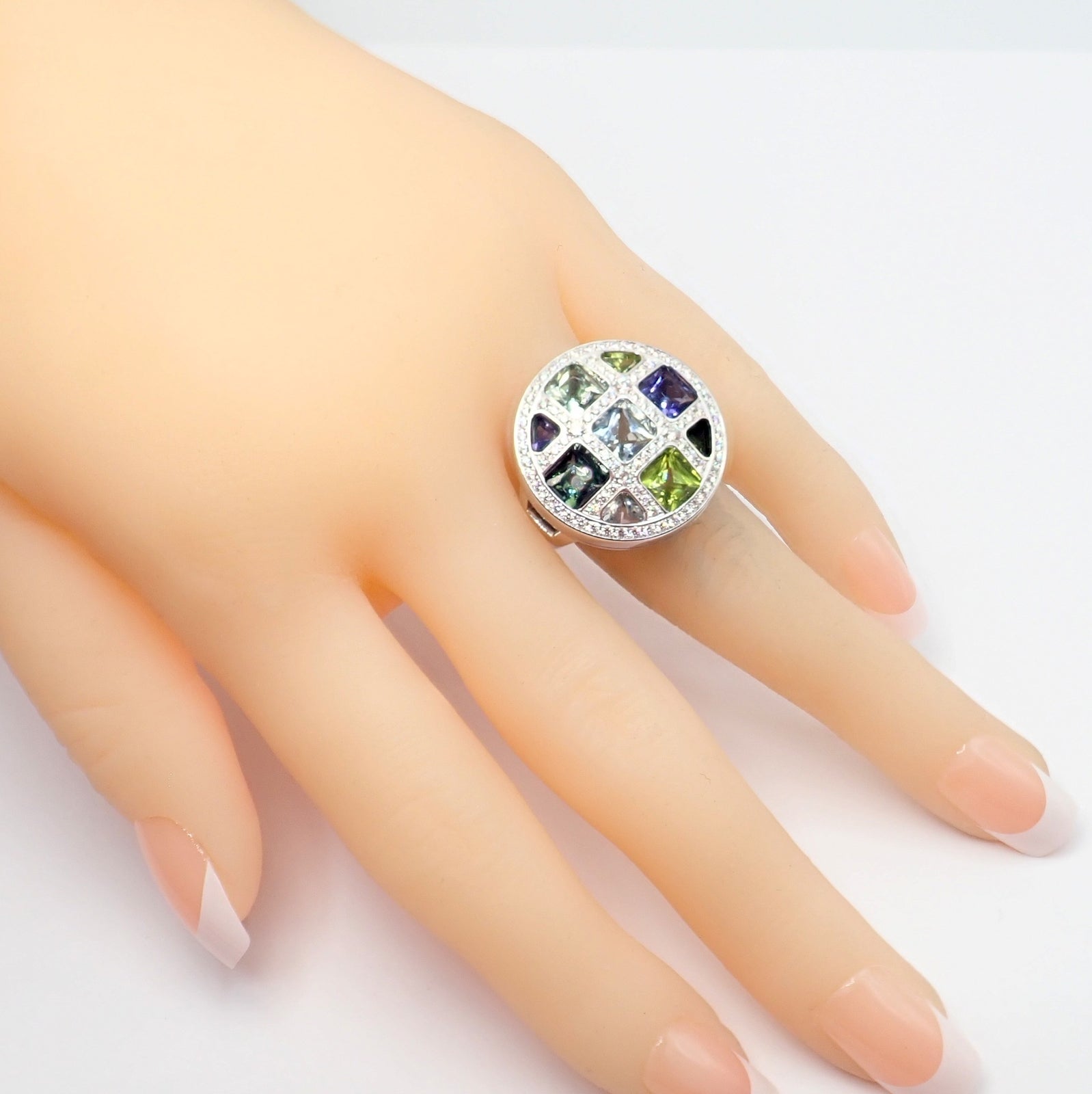 Cartier Jewelry & Watches:Fine Jewelry:Rings Cartier Pasha 18k White Gold Diamond Color Stone Ring Box + Papers sz 6 52