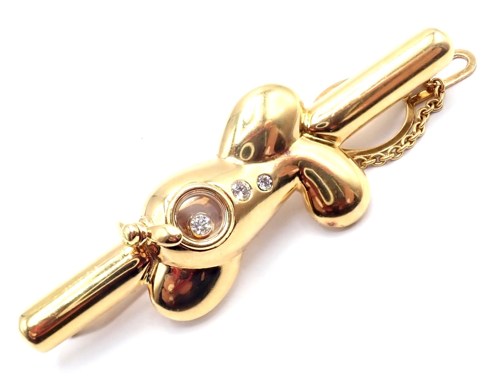 Chopard Jewelry & Watches:Men's Jewelry:Tie Clasps & Tacks Authentic! Vintage Chopard 18k Yellow Gold Happy Diamond Airplane Tie Clip Clasp