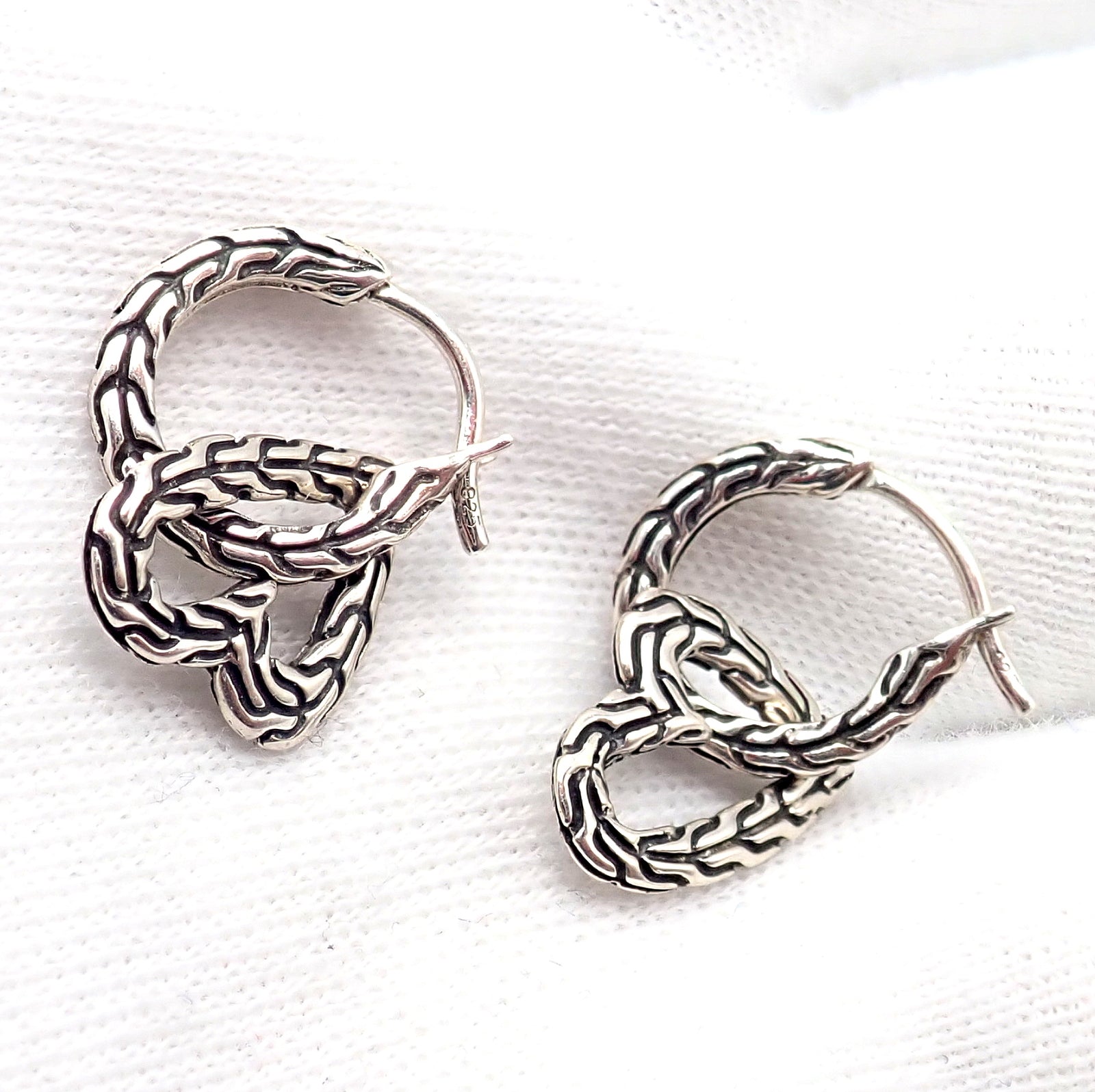 John Hardy Jewelry & Watches:Fine Jewelry:Earrings Authentic! John Hardy JH Silver Manah Heart Earrings