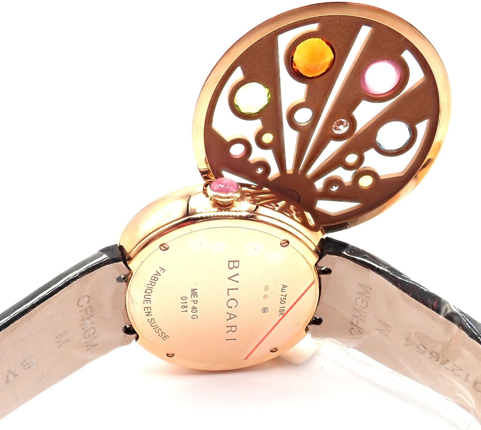 Bulgari Mediterranian Eden 18k Rose Gold Diamond Color Stone MOP Watch Box Paper | Fortrove