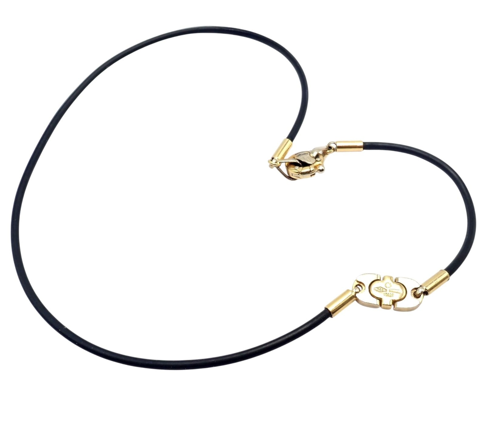 Authentic! Baraka 18k Yellow + White Gold Rubber Wrap Necklace 17" | Fortrove