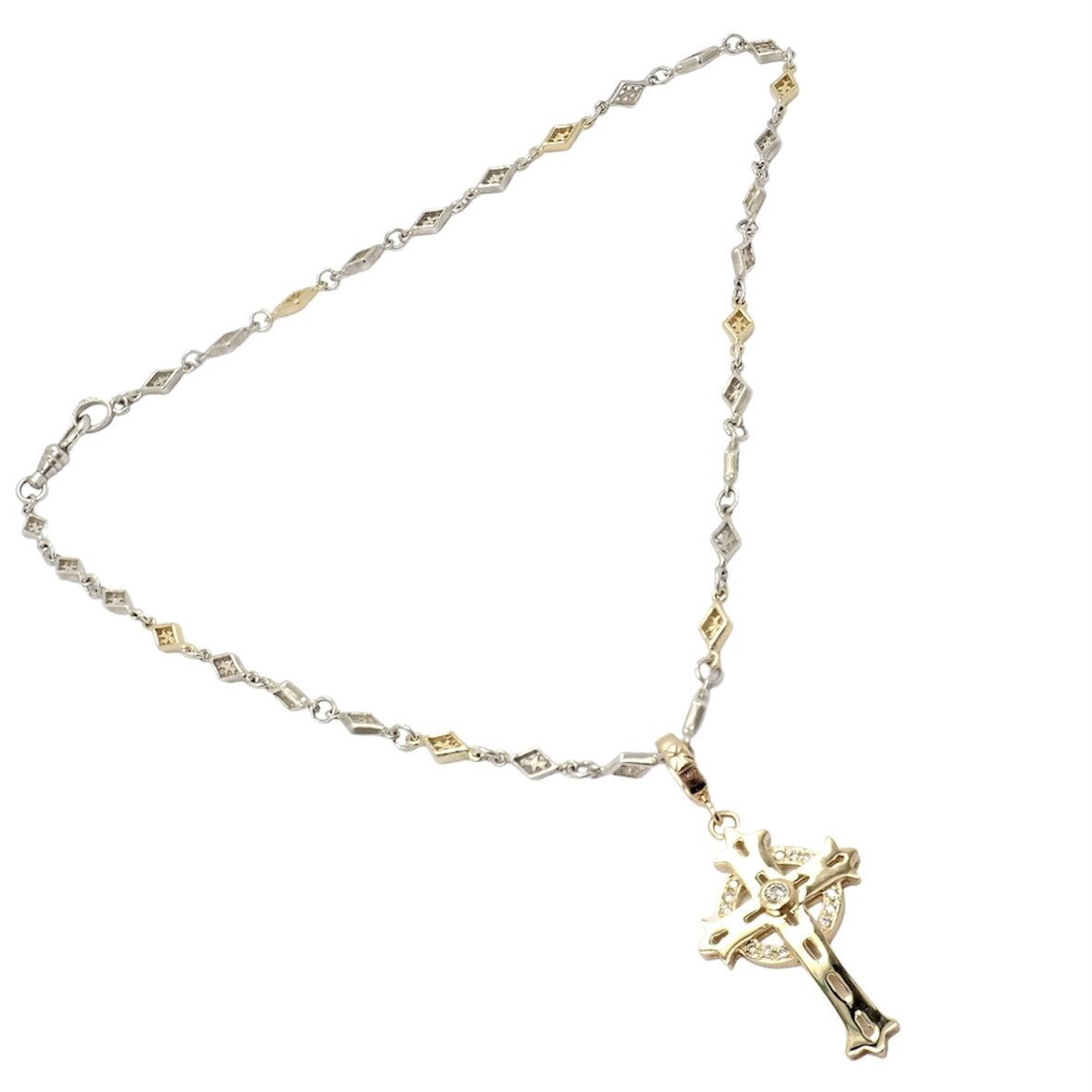 Loree Rodkin Jewelry & Watches:Fine Jewelry:Necklaces & Pendants Authentic! Loree Rodkin 18k Yellow Gold + Silver Cross Diamond Necklace