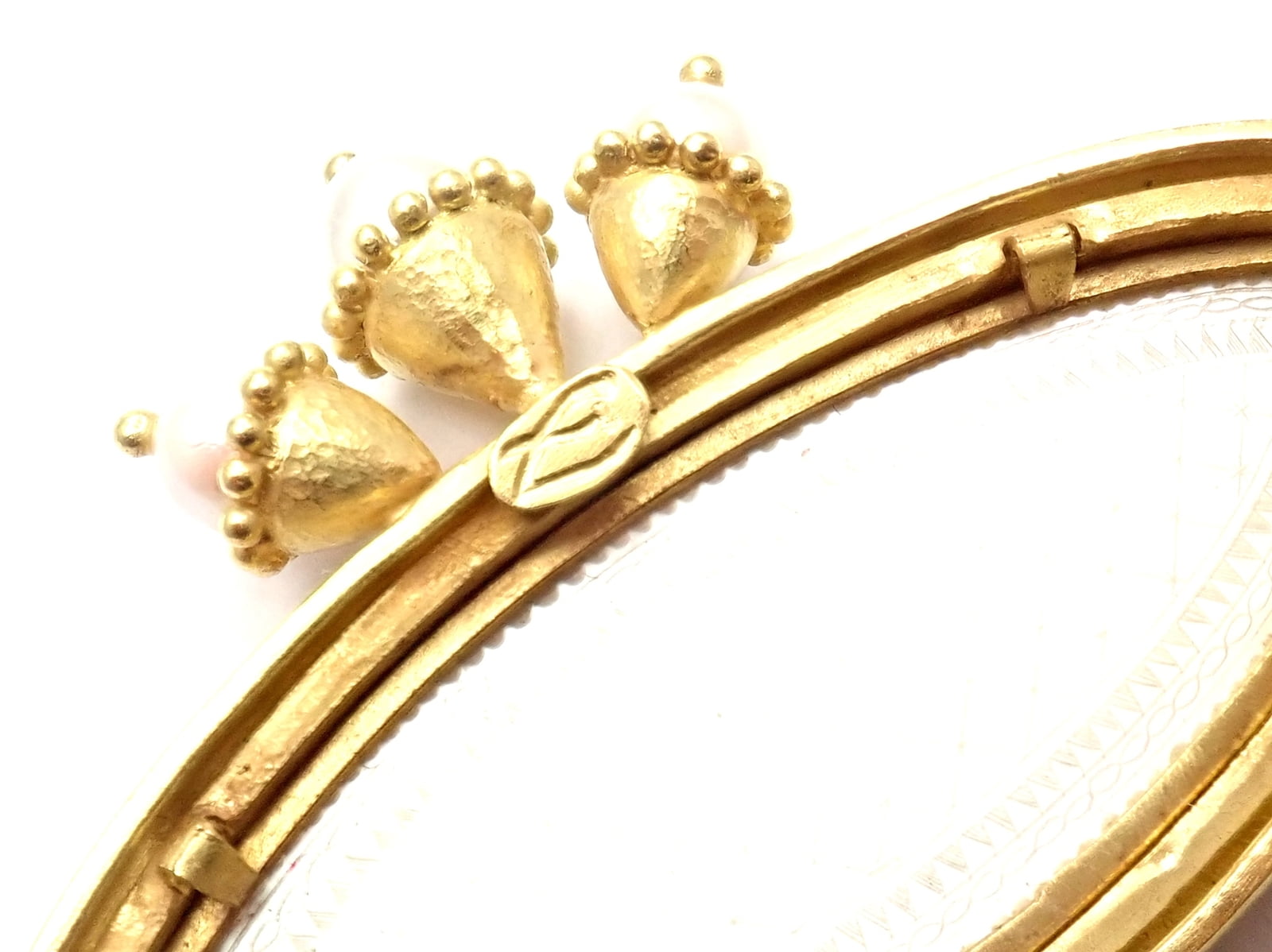 Elizabeth Locke Jewelry & Watches:Fine Jewelry:Brooches & Pins Authentic! Elizabeth Locke 18k Yellow Gold Pearl Mother Of Pearl Pin Brooch