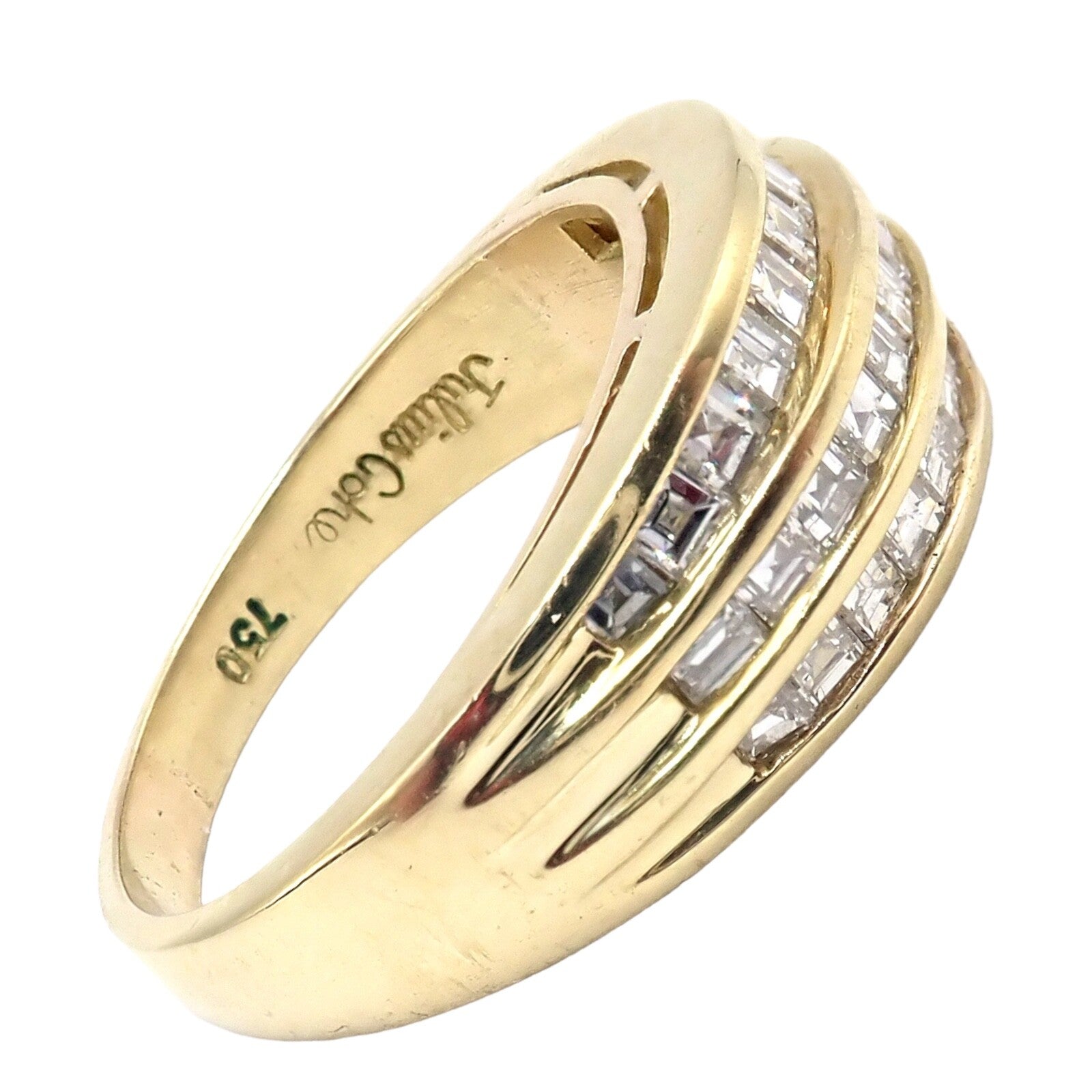 Authentic! Julius Cohen 18k Yellow Gold Diamond 1.30ct Band Ring | Fortrove