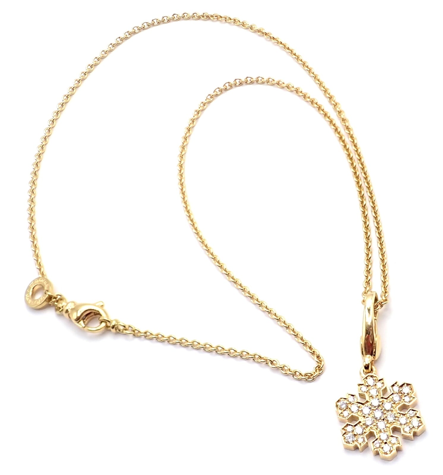 Bvlgari Jewelry & Watches:Fine Jewelry:Necklaces & Pendants Bulgari Bvlgari Fiocco De Neve Snowflake 18k Gold Diamond Pendant Necklace Paper
