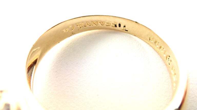 Authentic! Tiffany & Co 18k Yellow Gold Diamond Signature X Band Ring | Fortrove