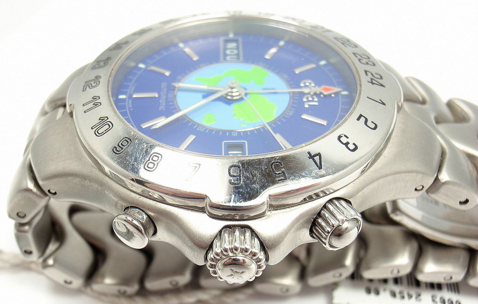 Sharp! Authentic Ebel Stainless Steel Blue Dial Sportwave World Time Watch | Fortrove