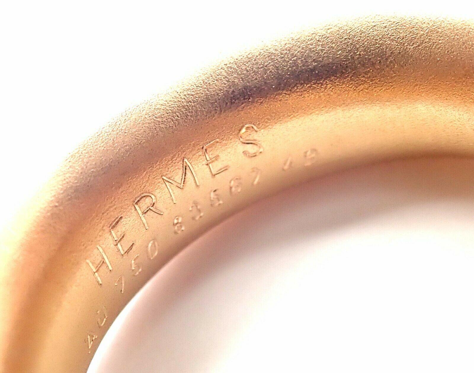 HERMÈS Jewelry & Watches:Fine Jewelry:Rings Rare! Authentic Hermes Olive 18k Rose Gold Wood Band Ring