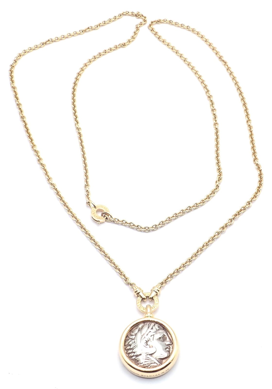 Bvlgari Jewelry & Watches:Fine Jewelry:Necklaces & Pendants Rare! Bvlgari Bulgari 18k Yellow Gold Antique Coin Monete 38" Long Link Necklace