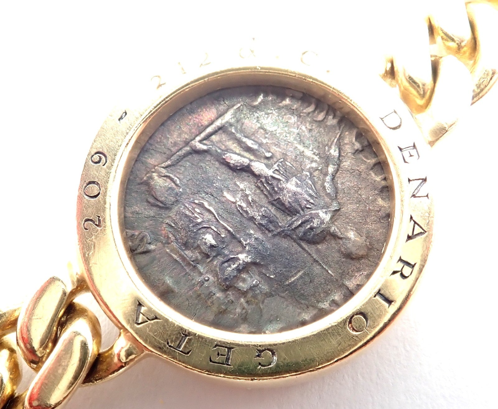 Vintage! Bvlgari Bulgari 18k Yellow Gold 7 Antique Coin Monete Link Necklace | Fortrove