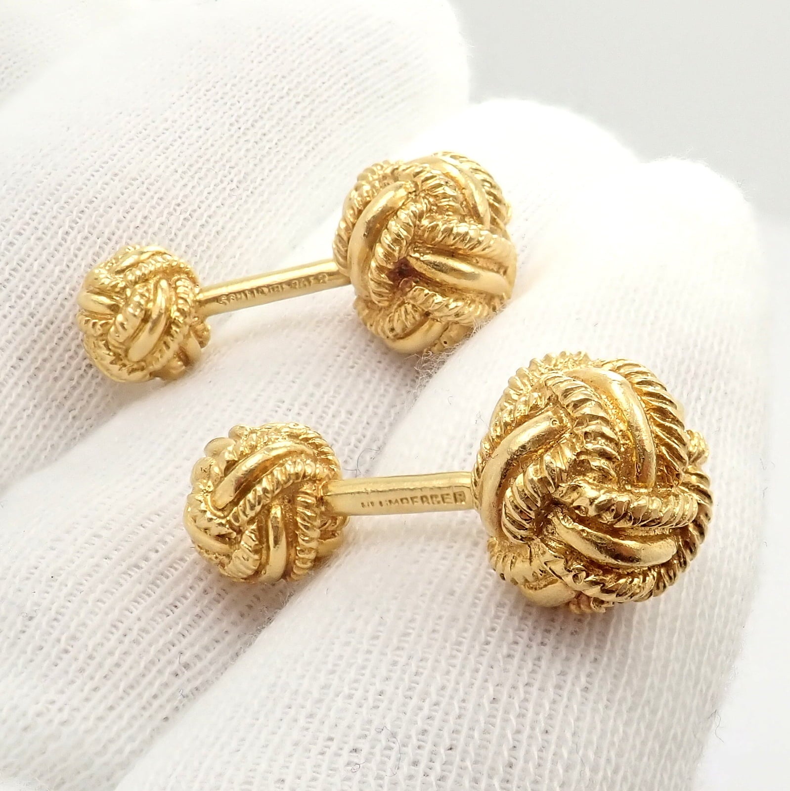Tiffany & Co. Jewelry & Watches:Men's Jewelry:Cufflinks Rare! Vintage Tiffany & Co. 18k Yellow Gold Schlumberger Rope Knot Cufflinks