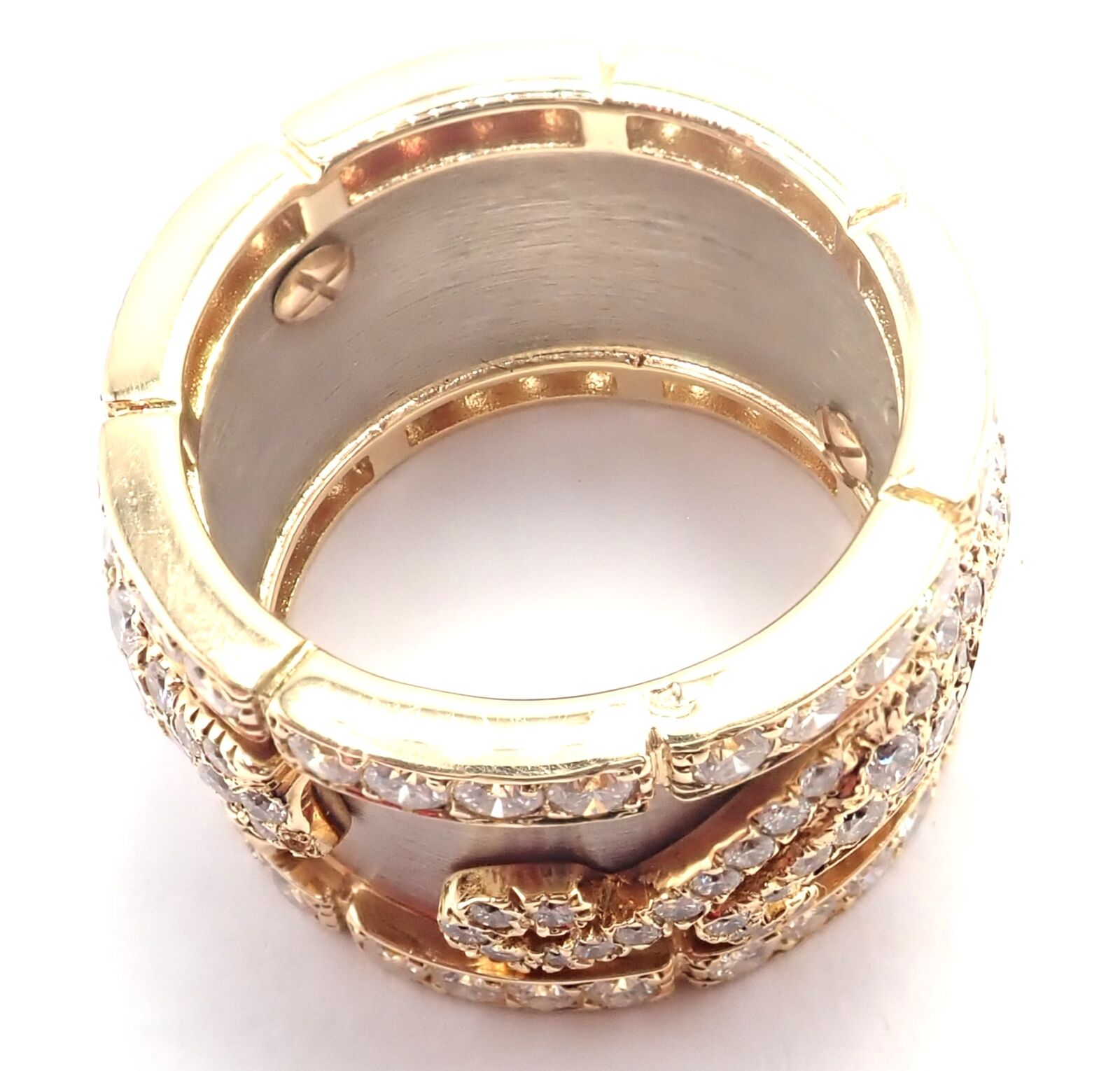 Cartier Jewelry & Watches:Fine Jewelry:Rings Cartier Mahango Walking Panthere 18k Yellow White Gold Diamond Band Ring