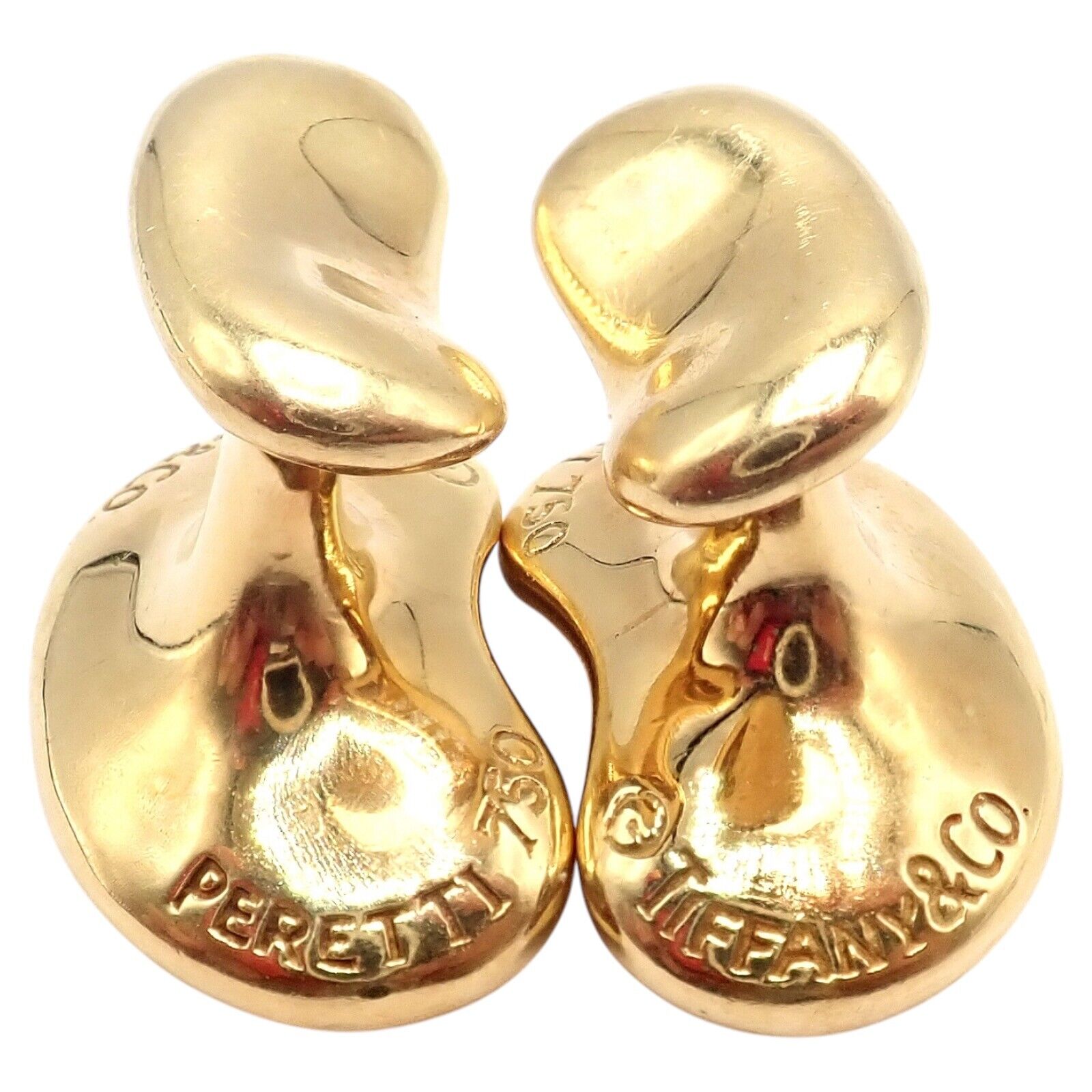 Rare! Vintage Tiffany & Co Peretti 18k Yellow Gold Extra Large Bean Cufflinks | Fortrove