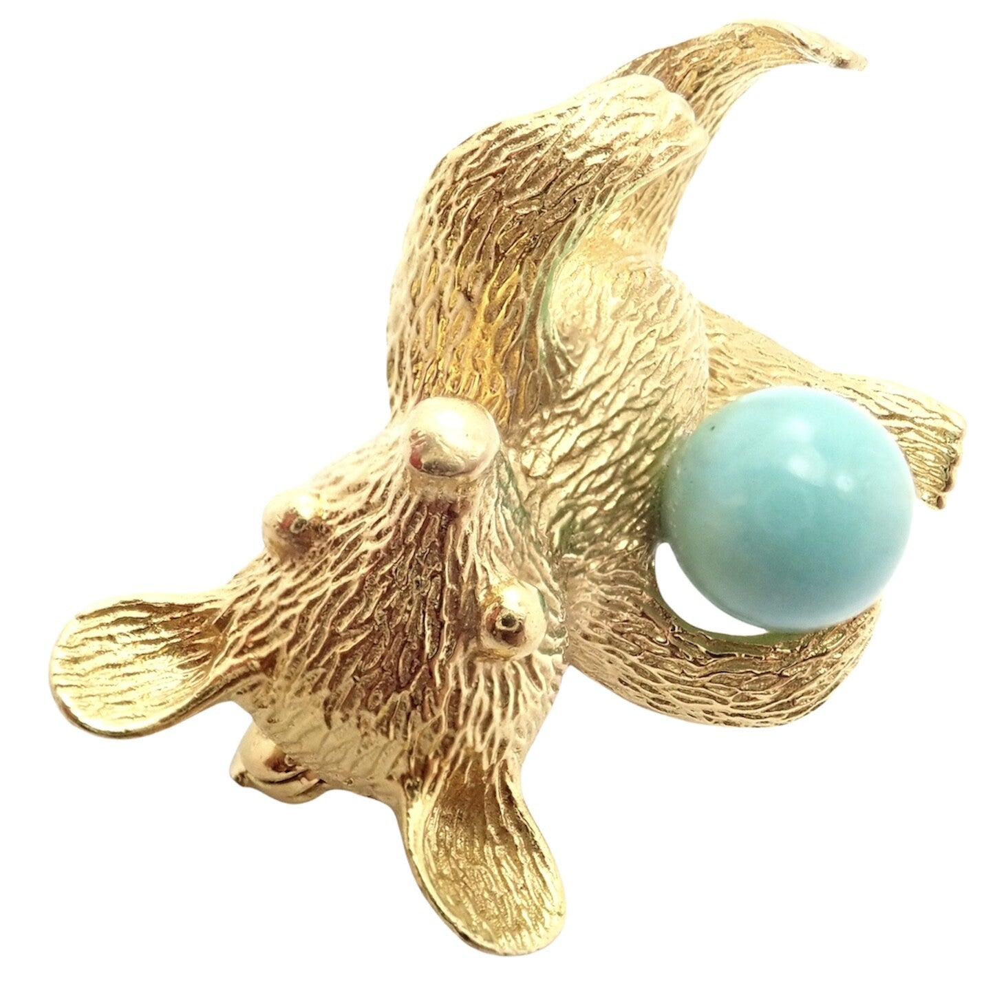 Cartier Jewelry & Watches:Fine Jewelry:Brooches & Pins Rare! Authentic Cartier Germany 18k Yellow Gold Turquoise Bear Pin Brooch