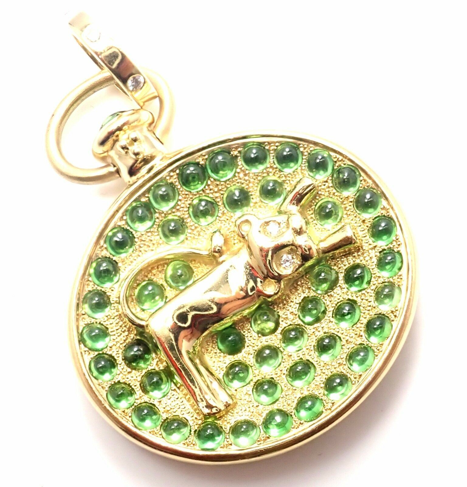 Temple St. Clair Jewelry & Watches:Fine Jewelry:Necklaces & Pendants Authentic Temple St Clair 18k Yellow Gold Diamond Tsavorite Terrae Lion Pendant