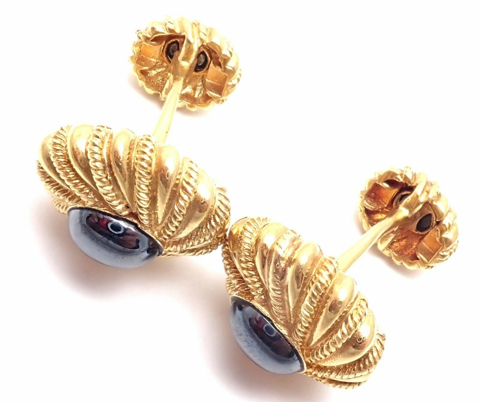Tiffany & Co. Jewelry & Watches:Men's Jewelry:Cufflinks Authentic! Tiffany & Co Jean Schlumberger 18k Yellow Gold Hematite Cufflinks