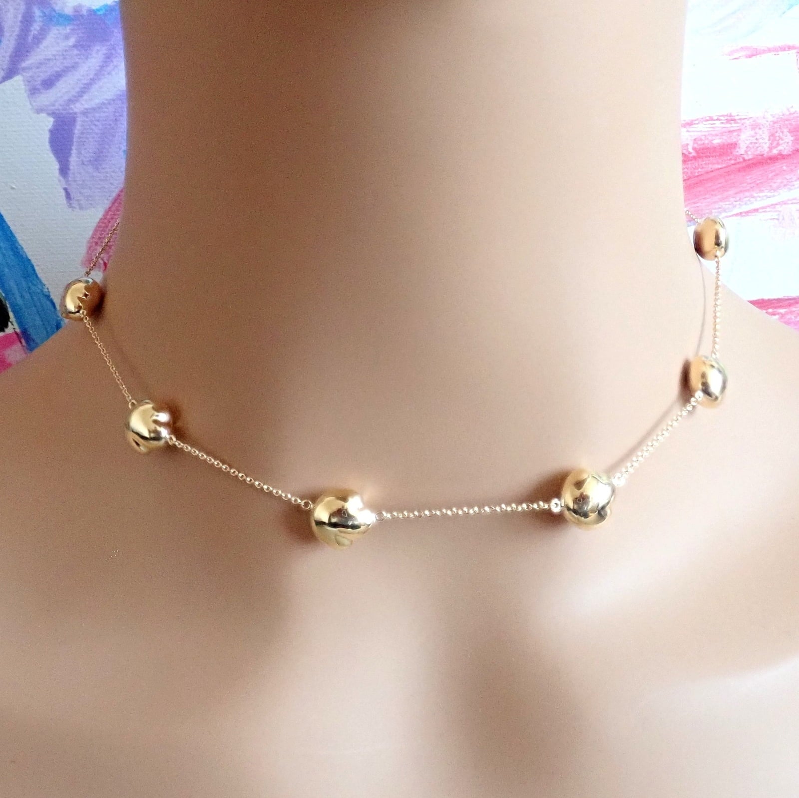 Tiffany & Co. Jewelry & Watches:Fine Jewelry:Necklaces & Pendants Authentic! Tiffany & Co Peretti 18k Yellow Gold Vintage Bean Necklace 14.5"
