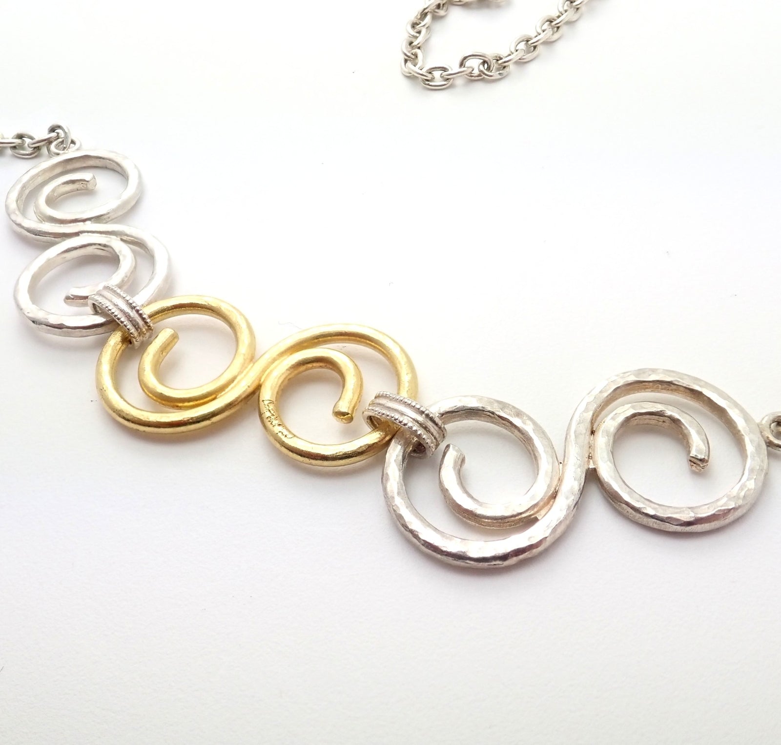 Authentic Gurhan 24k Yellow Gold Sterling Silver Long Curl Necklace 46" | Fortrove