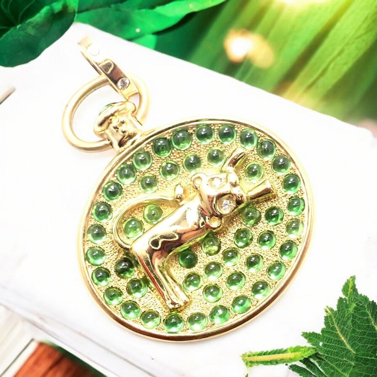 Temple St. Clair Jewelry & Watches:Fine Jewelry:Necklaces & Pendants Authentic Temple St Clair 18k Yellow Gold Diamond Tsavorite Terrae Lion Pendant