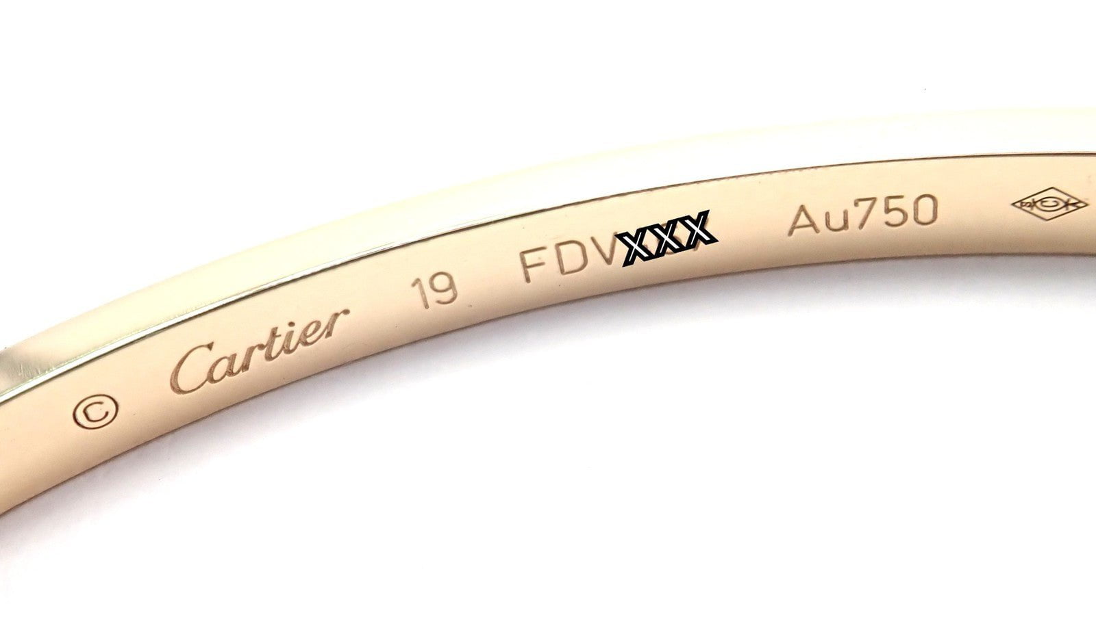Cartier Jewelry & Watches:Fine Jewelry:Bracelets & Charms Cartier Love 18k Yellow Gold 10 Diamond Small Model Bangle Bracelet Sz 19 Cert.